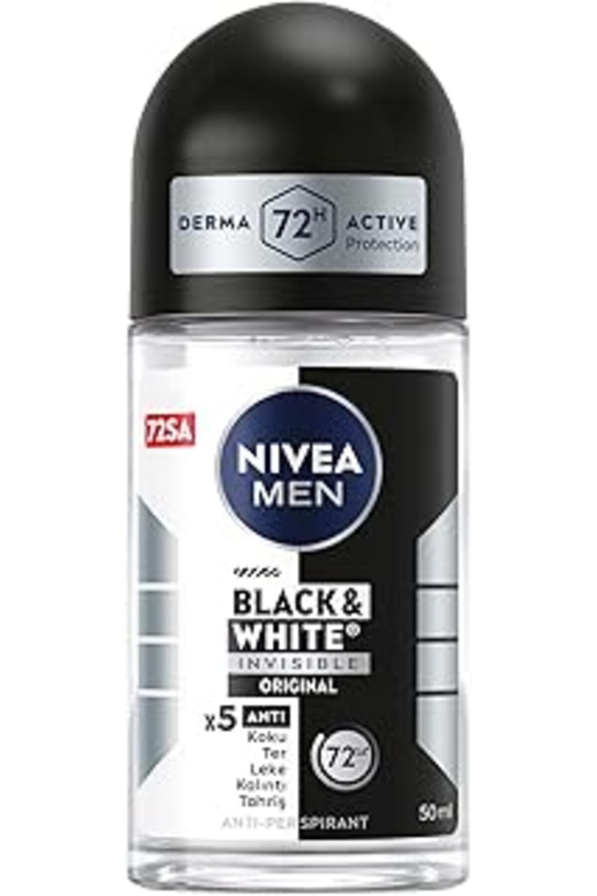 Karachil Men Erkek Roll On Deodorant Black & White Invisible Original 50 Ml, 72 Saat Anti-Perspirant Ter Kor