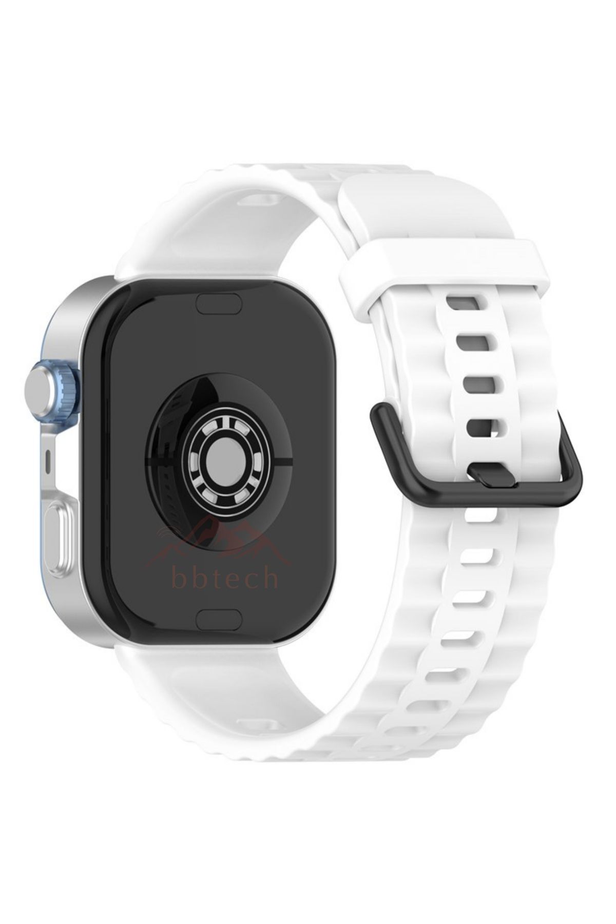 bbtech Huawei Fit 3 / Fit 4 / Fit 4 Pro Uyumlu Şık Dalga Tasarım Siyah Tokalı Silikon Kordon Huawei Kayış