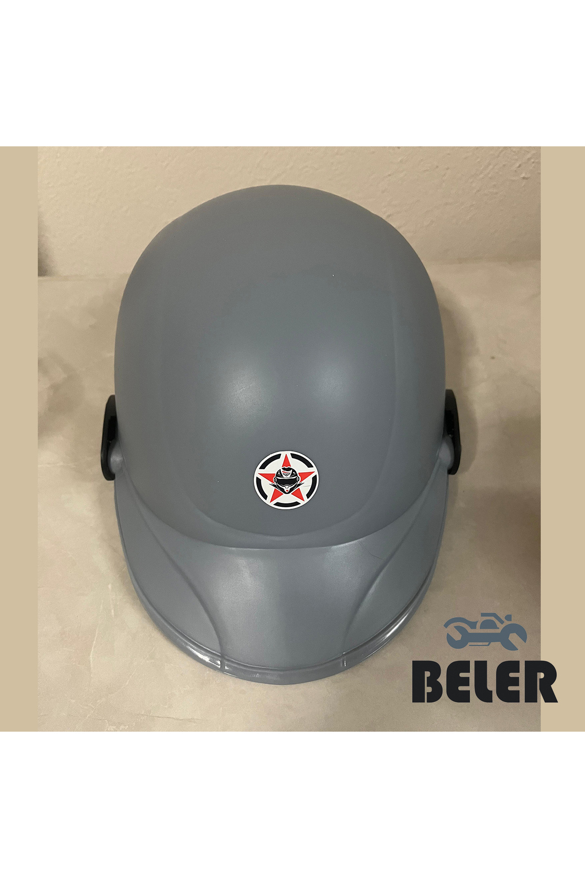 BELER Jokey Kask Nardo Gri Dayanıklı Motosiklet & Bisiklet Kaskı