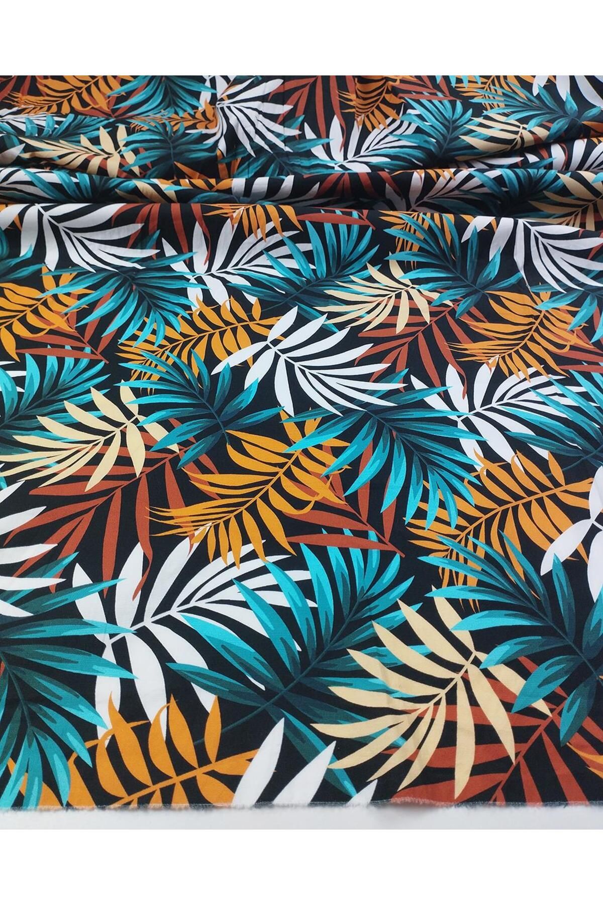 Kumaş Parça-Black with Colored Poplin Width: 140 5