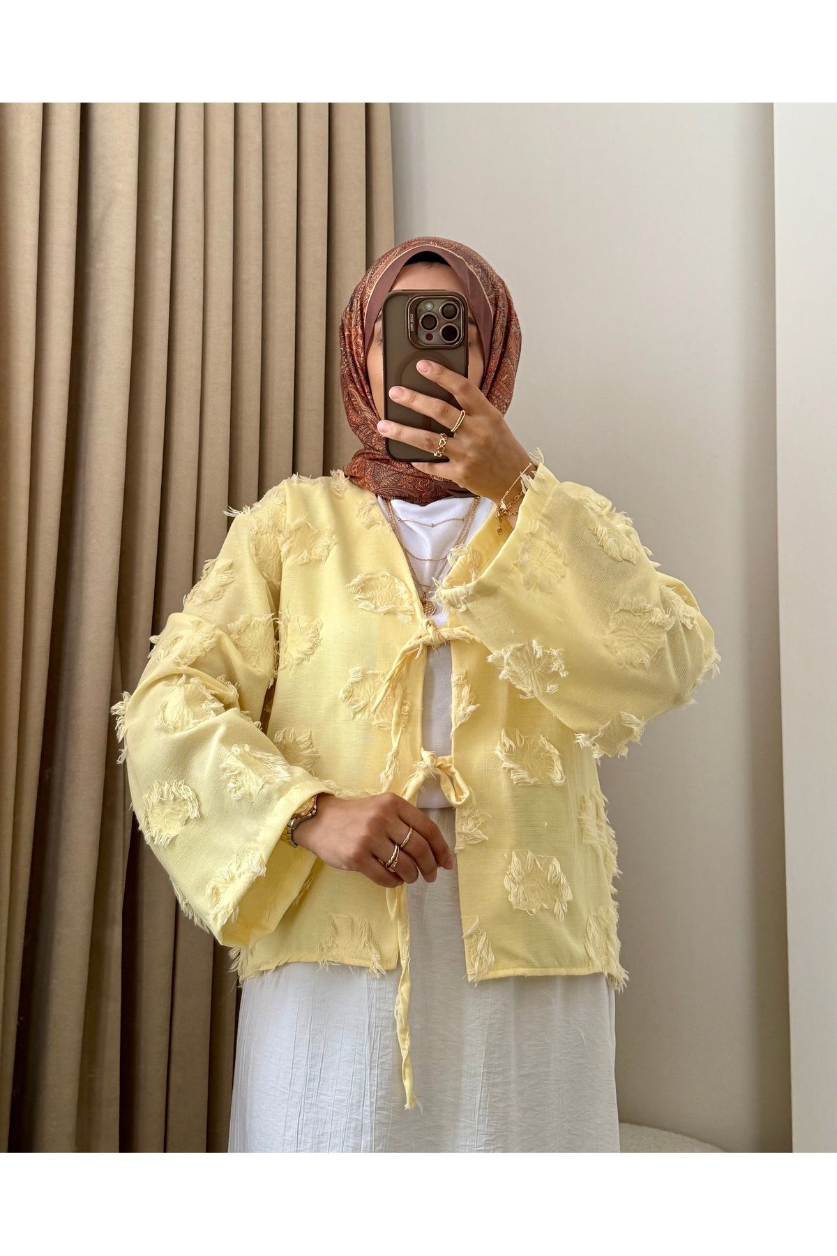 MERİÇ BOUTİQUE Kimono 2 bağcıklı ip detaylı