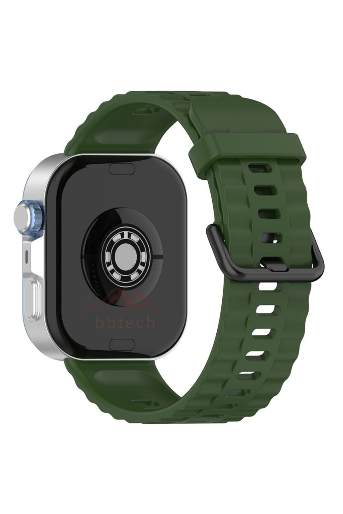 bbtech Huawei Fit 3 / Fit 4 / Fit 4 Pro Uyumlu Şık Dalga Tasarım Siyah Tokalı Silikon Kordon Huawei Kayış