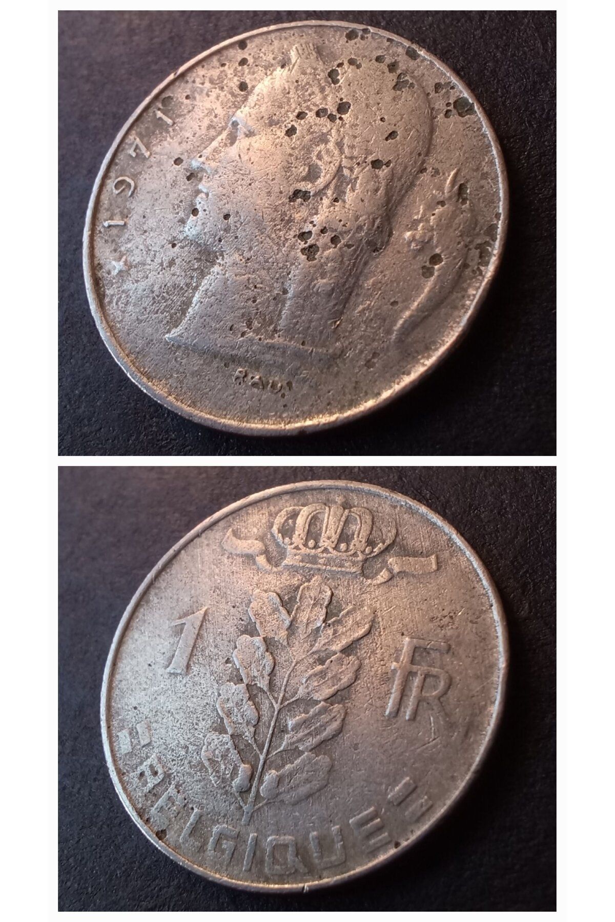 escoines koleksiyon 399636861c679a9bff 1971 Belçika 1Frank HALİYLE/TEMİZ Eski yabancı madeni para