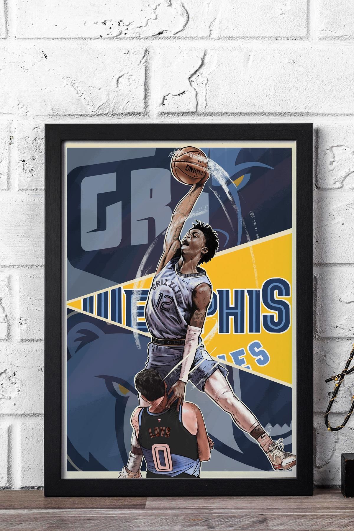 Saturn Ja Morant Çerçeveli Tablo - Memphis Grizzlies NBA Posteri Tablo