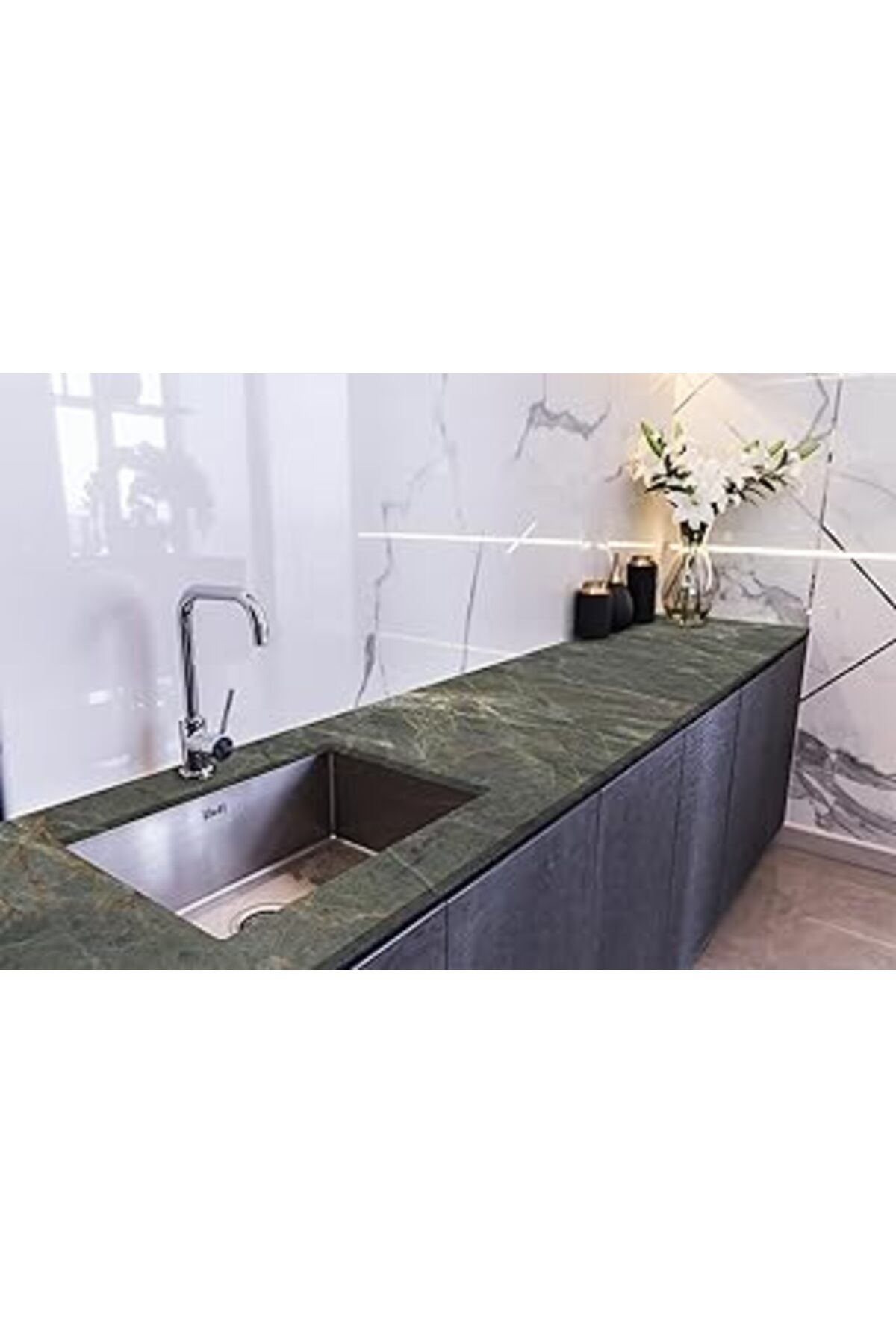 Karachil Stickerart Tezgah Üstü Fayans Kaplama Folyosu Mutfak Tezgahı Kaplama Natural Marbel Stone 70 Cm X 2