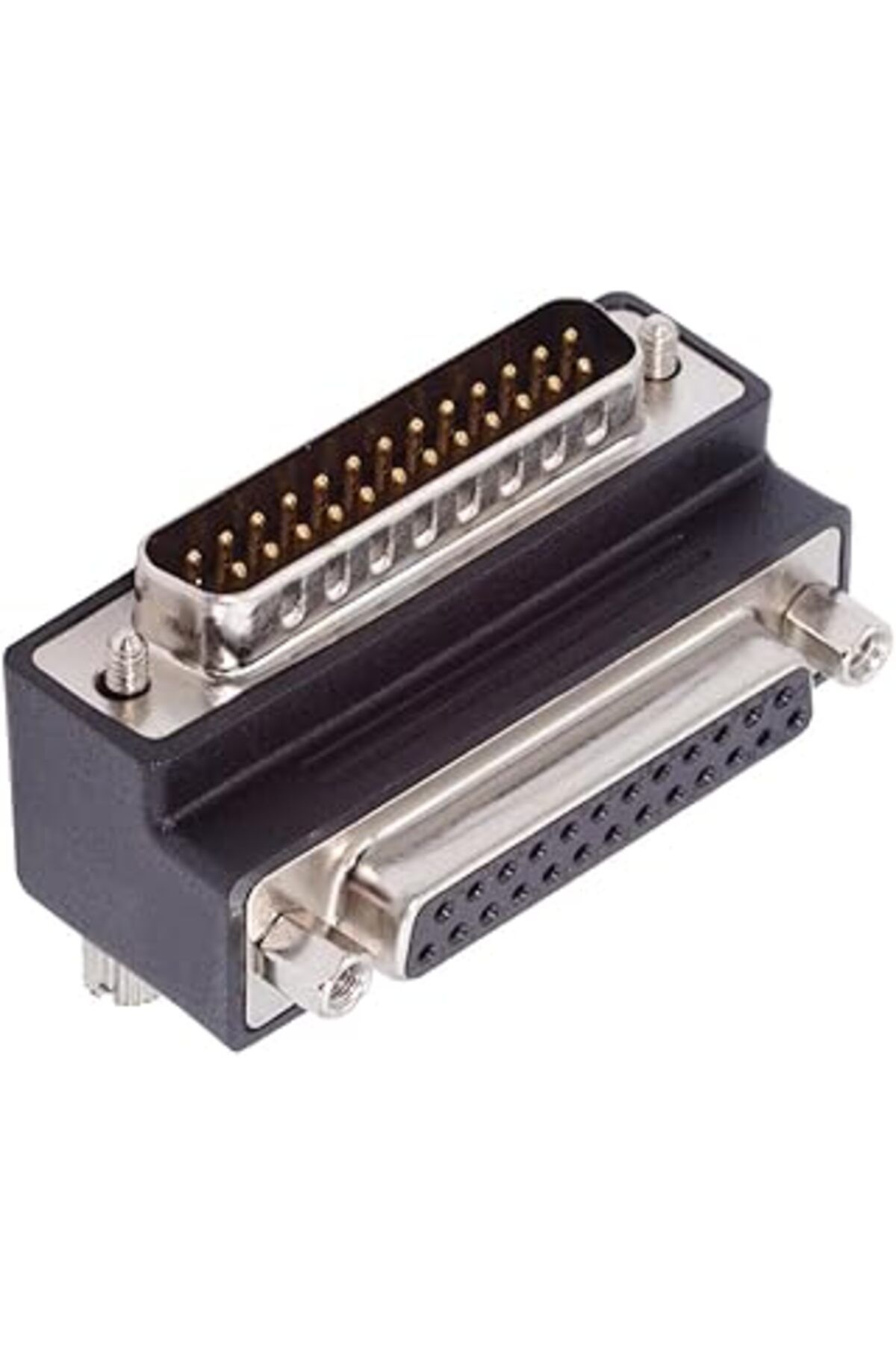 Pazarcan Cy Adaptör Dsub Paralel Lpt Aes/Ebu Db25Pin Fiş Somunu Soket Vida Uzatma Adaptörü Db-Fiş 90 Derece