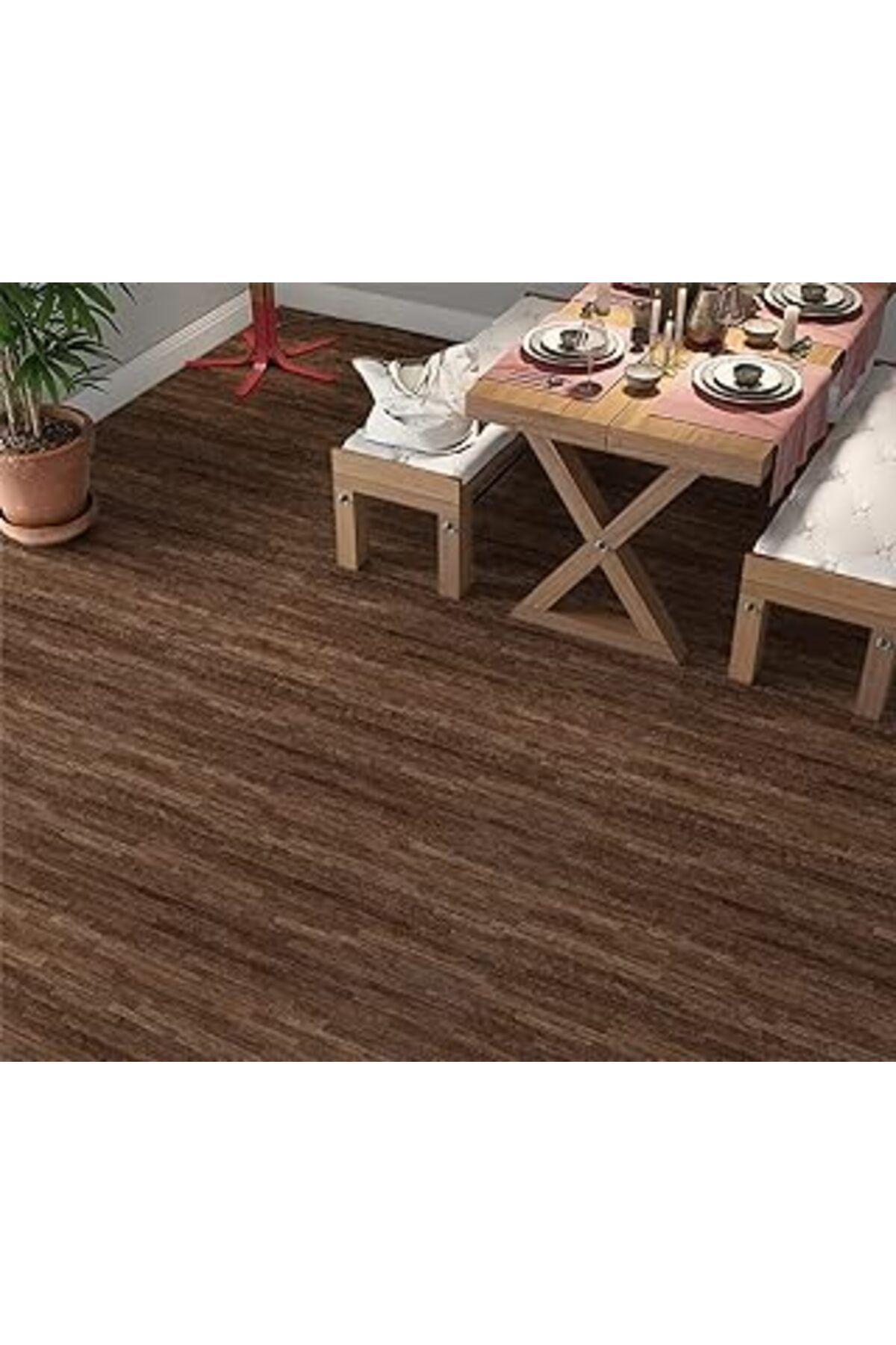 Karachil Stickerart Yer Kaplama Zemin Kaplama Folyosu 65X130 Cm Hardwood Floor
