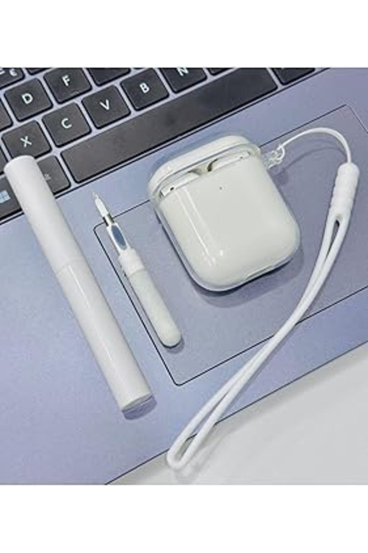 NETWORK ART Airpods 1. Nesil Ve 2. Nesil Ile Uyumlu 3 In 1 Temizleme Aparatlı Set Kalın Koruyucu Silikon Kılı