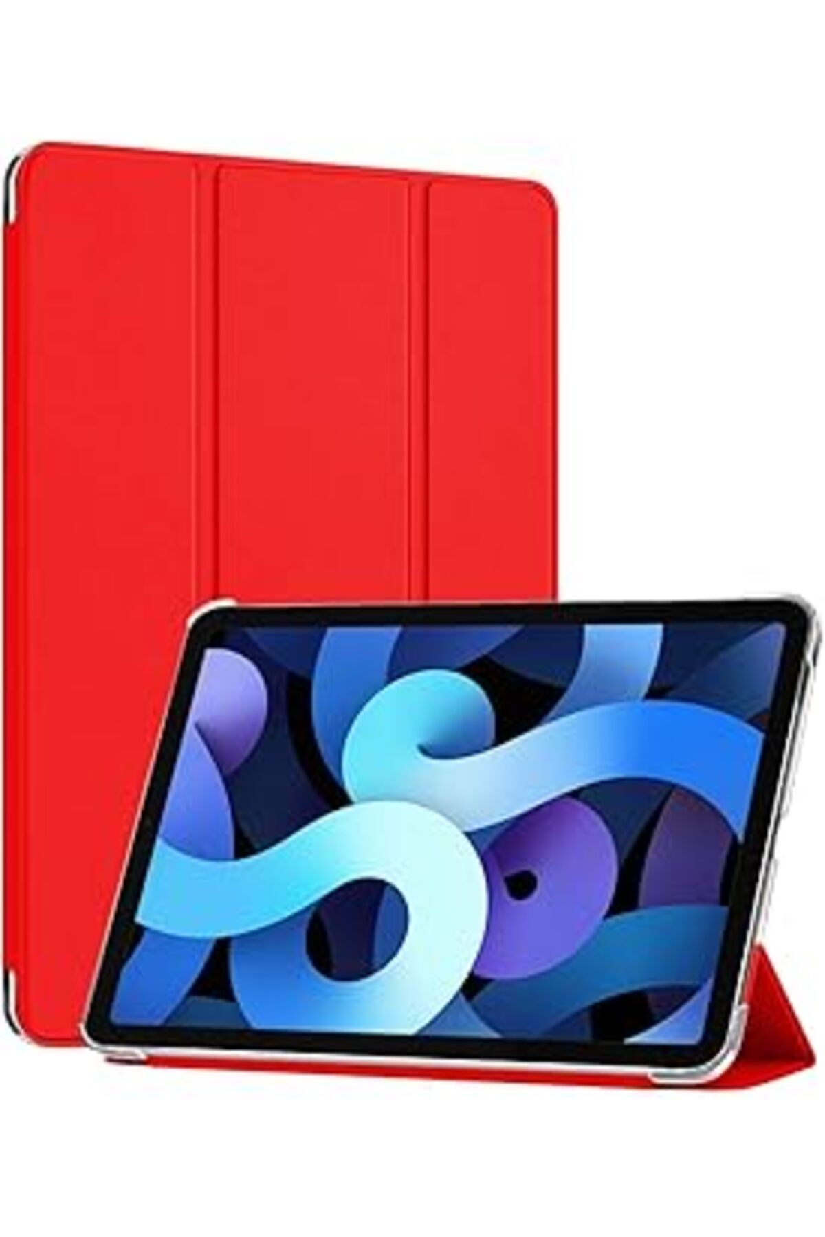 Pazarcan Microsonic Apple Ipad Air 11 2025 Kılıf (A3266-A3267) Slim Translucent Back Smart Cover Kırmızı [Ip