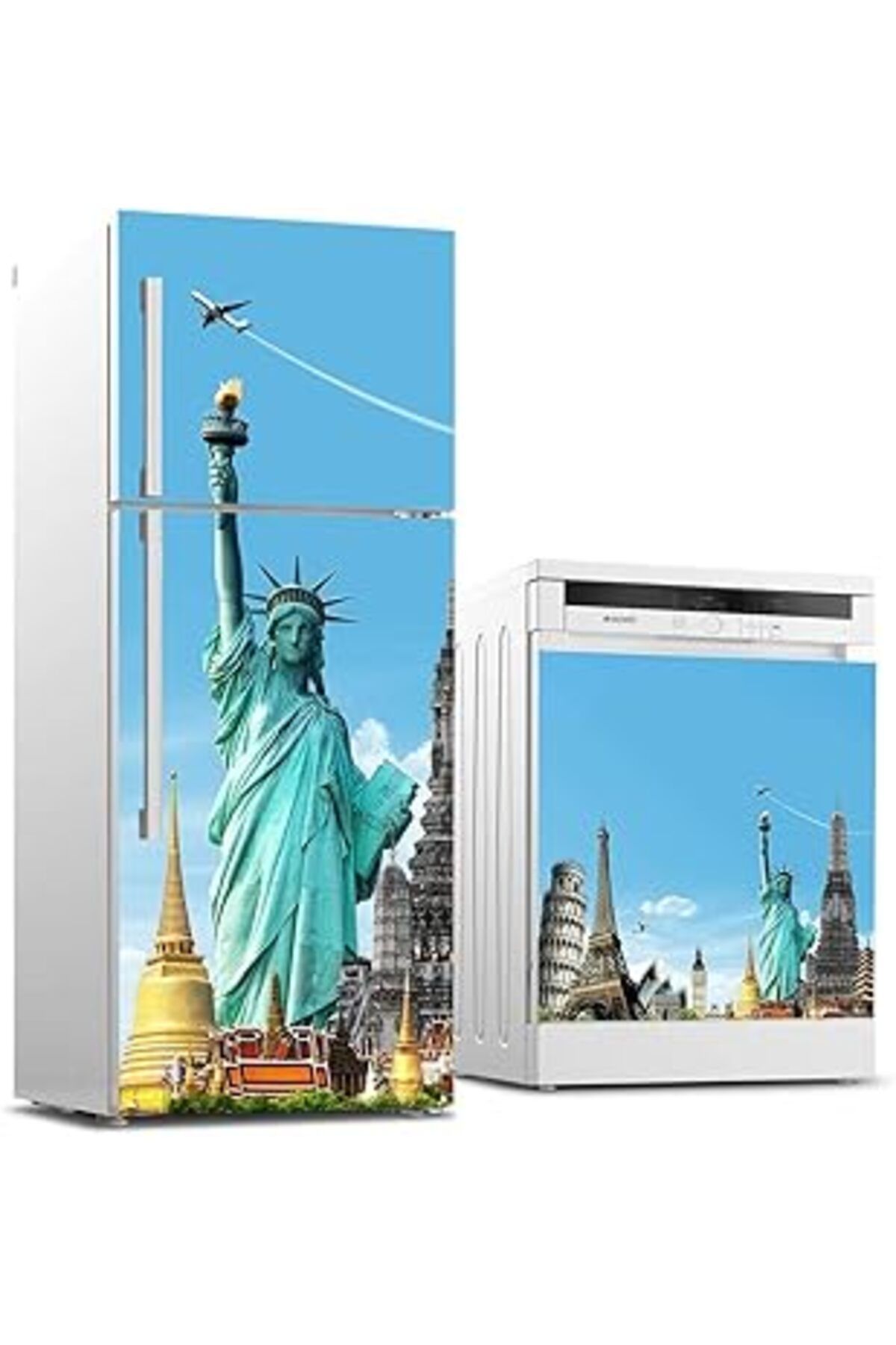 Karachil Buzdolabı Ve Bulaşık Makinası Beyaz Eşya Sticker Kaplama Newyork