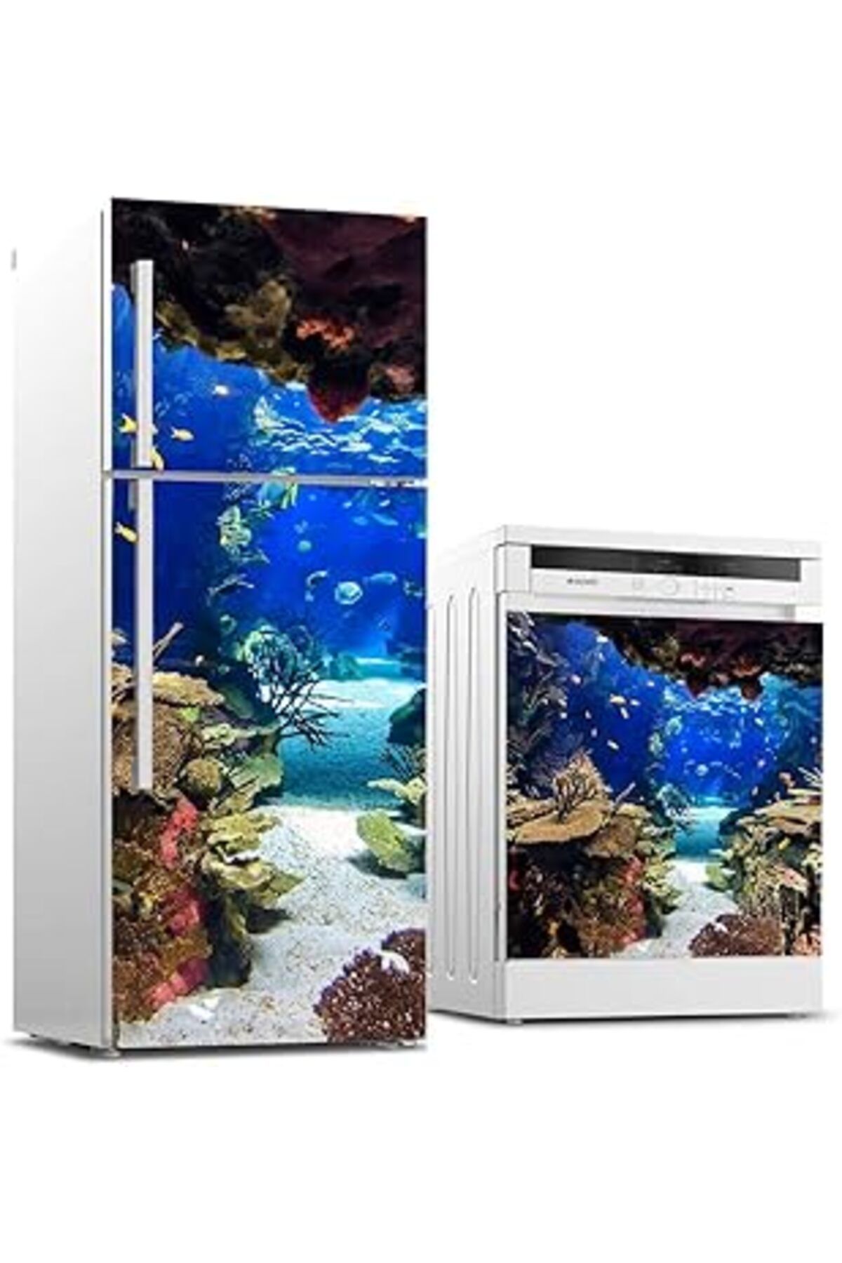 Karachil Buzdolabı Ve Bulaşık Makinası Beyaz Eşya Sticker Kaplama Denizaltı