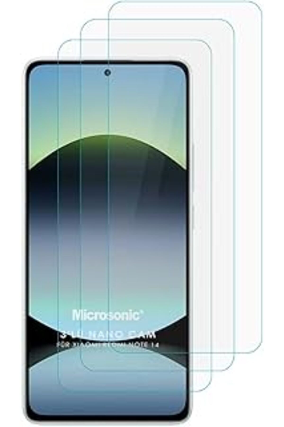 NETWORK ART Microsonic Redmi Note 14 Screen Protector Nano Glass Cam Ekran Koruyucu (3`Lü Paket) [Redmi Note 14