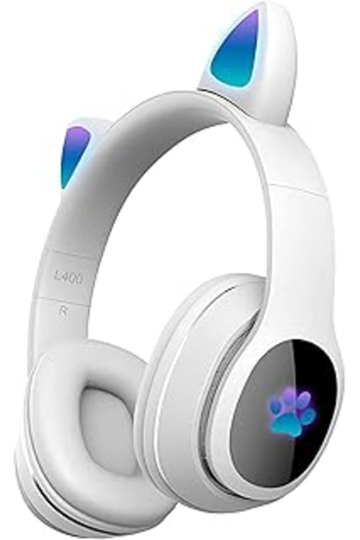 Pazarcan Babilden Kedi Kulak Rgb Led Işıklı Kablosuz Bluetooth Kulaklık Mikronlu Hafıza Kartı Girişli Kedi K
