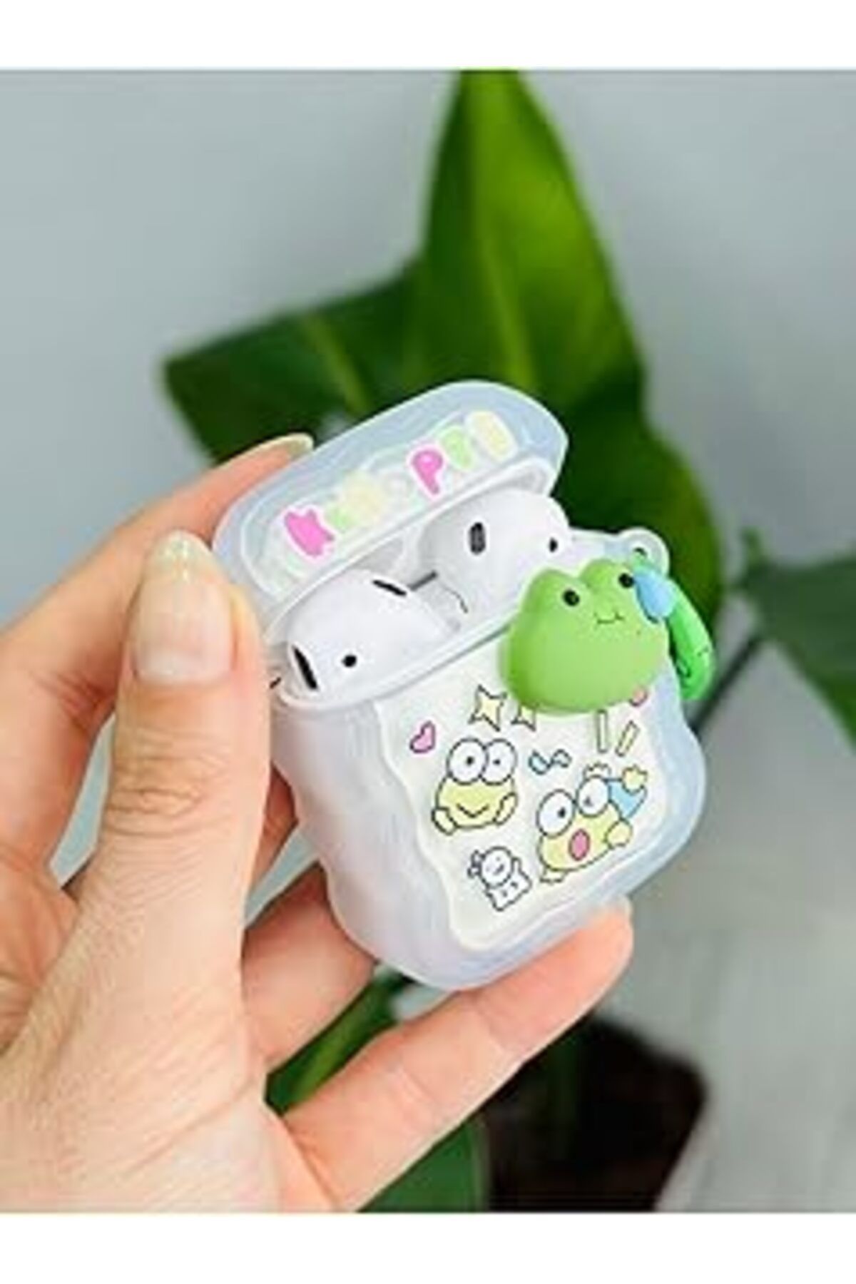 Pazarcan Airpods 1. Nesil Ve 2. Nesil Ile Uyumlu Oyuncak Tasarımlı Kalın Silikon Kılıf - Şeffafkurbağa
