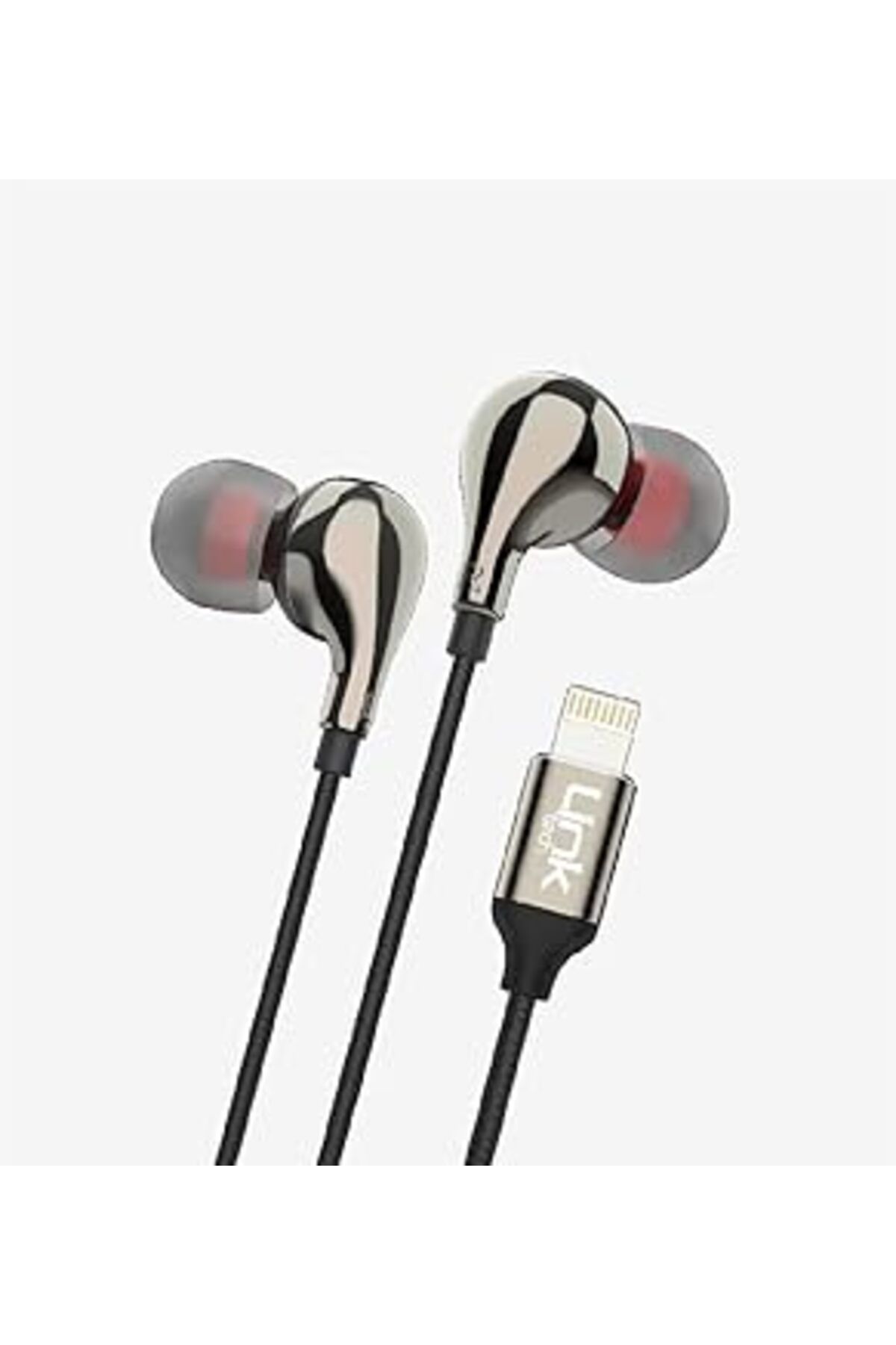 Pazarcan Linktech E82 Lightning Stereo Kulak İçi Kablolu Kulaklık Siyah