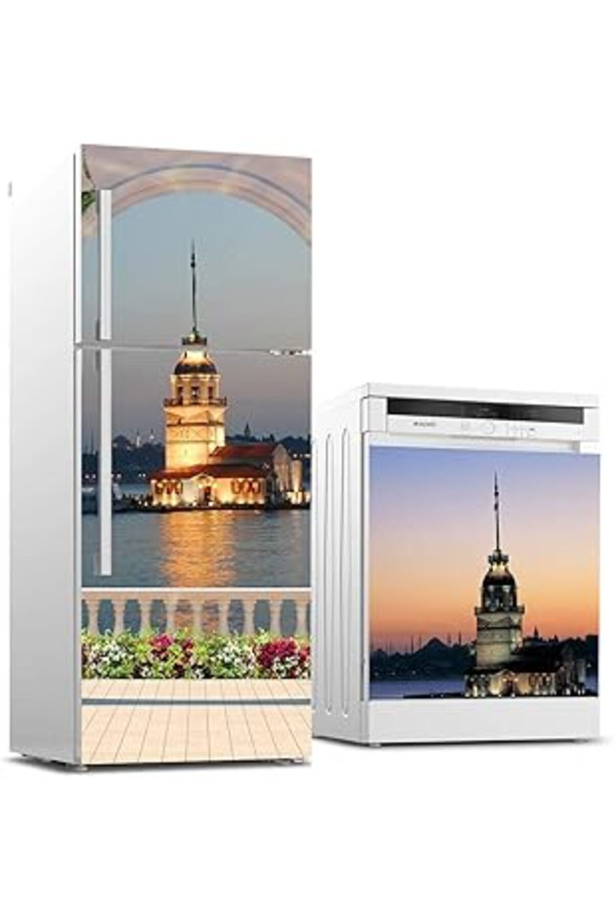 Karachil Buzdolabı Ve Bulaşık Makinası Beyaz Eşya Sticker Kaplama Kız Kulesi
