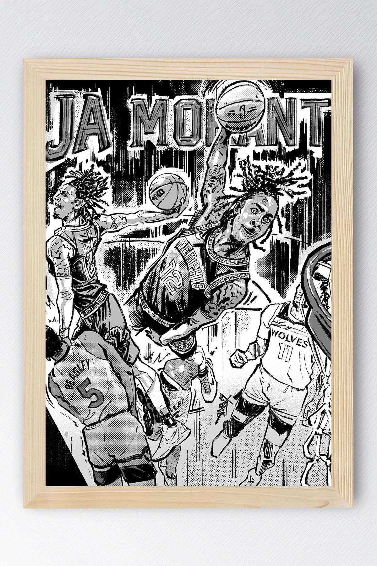 Saturn Ja Morant Çerçeveli Tablo - Basketbol NBA Posteri Tablo