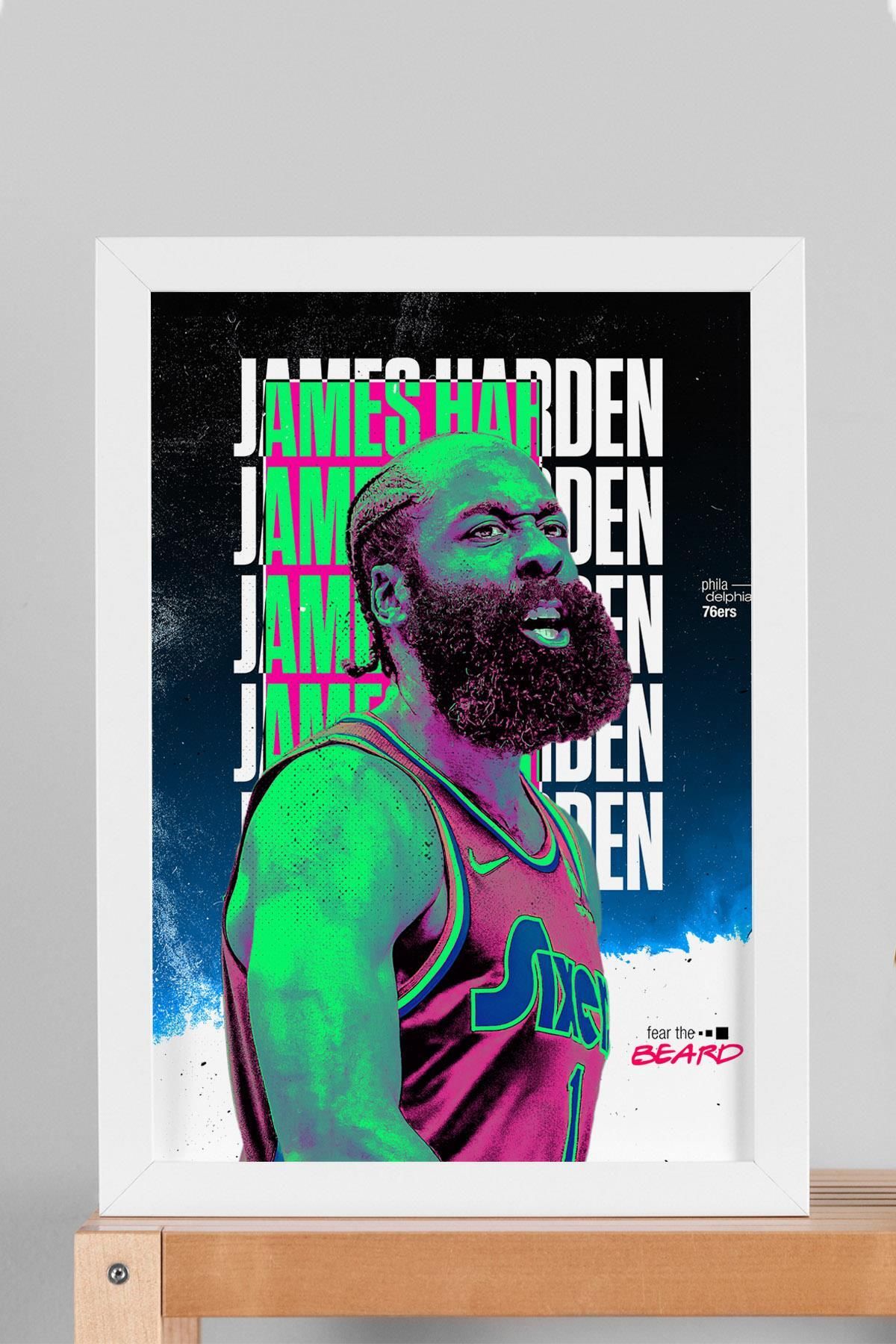 Saturn James Harden Çerçeveli Tablo - Basketbol NBA Posteri Tablo