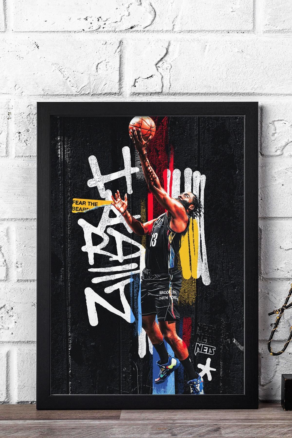 Saturn James Harden Çerçeveli Tablo - Basketbol NBA Posteri Tablo