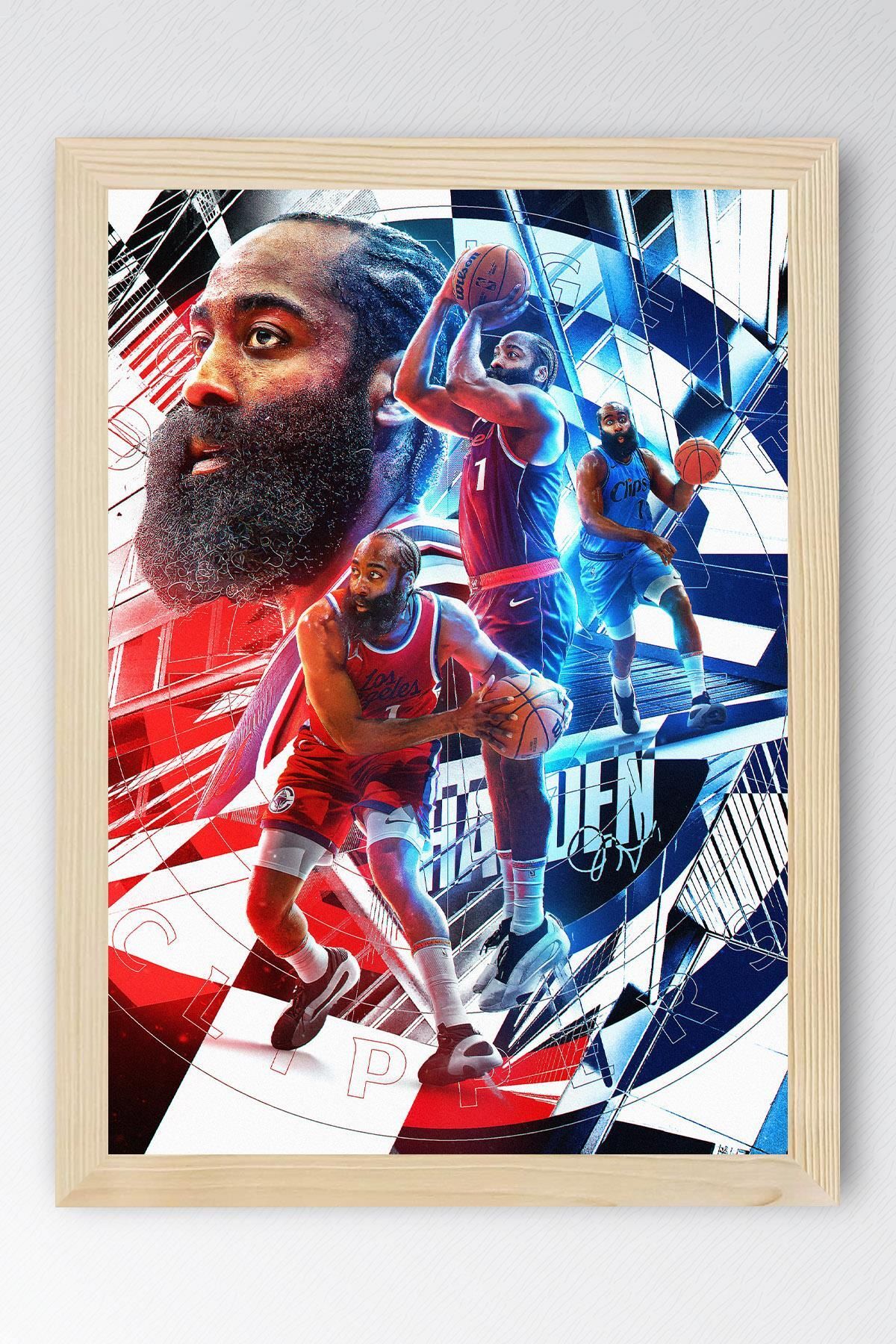 Saturn James Harden Çerçeveli Tablo - Basketbol NBA Posteri Tablo