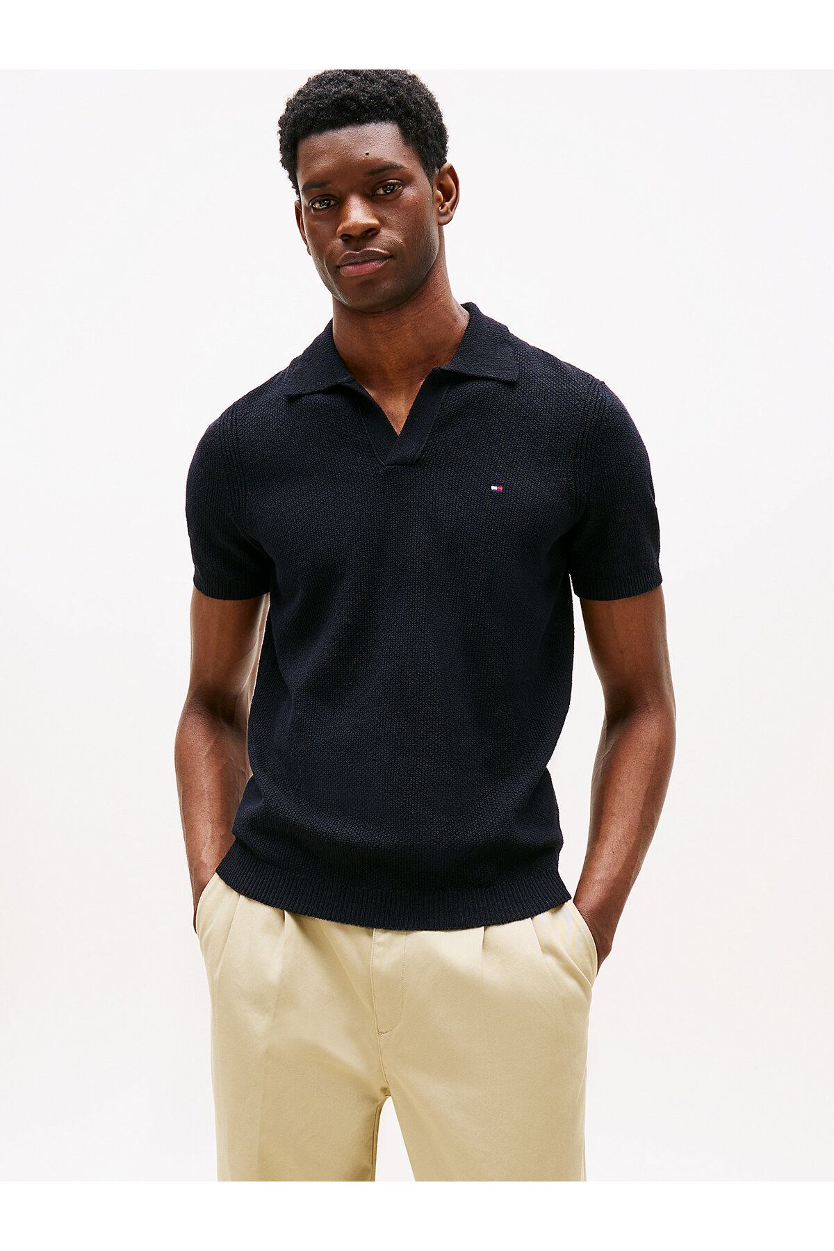 Tommy Hilfiger Textured Knit Polo Shirt