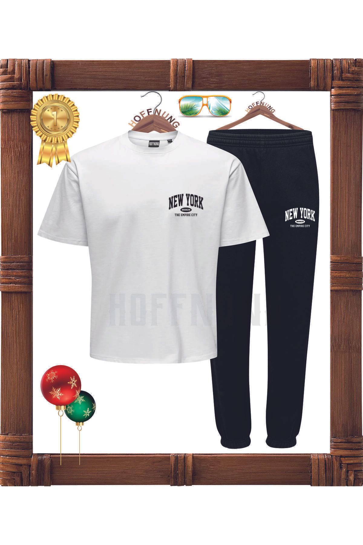 HOFFNUNG Full Pants New York Logo 2lü Alt-üst Takım