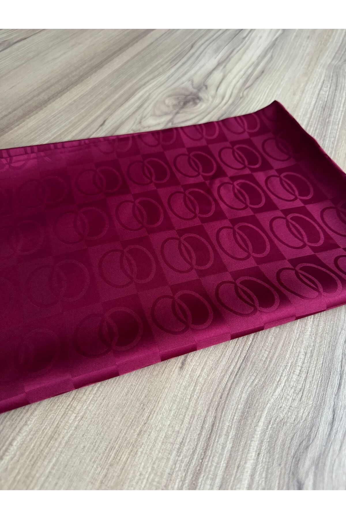 Degs Scarf Jakar Şal OO Desenli İpeksi Şal Bordo