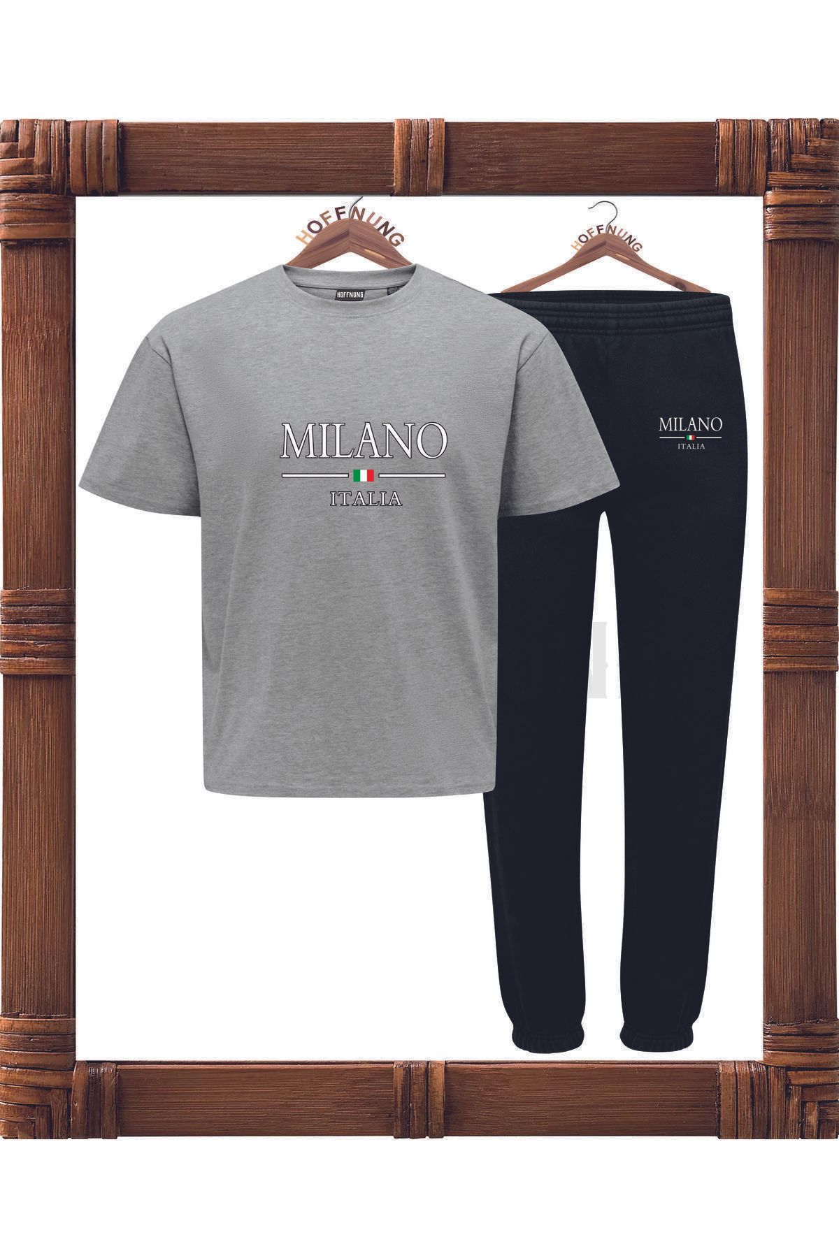 HOFFNUNG Full PANTS MILANO ITALIA Baskılı Unisex Oversize İki İplik Takım