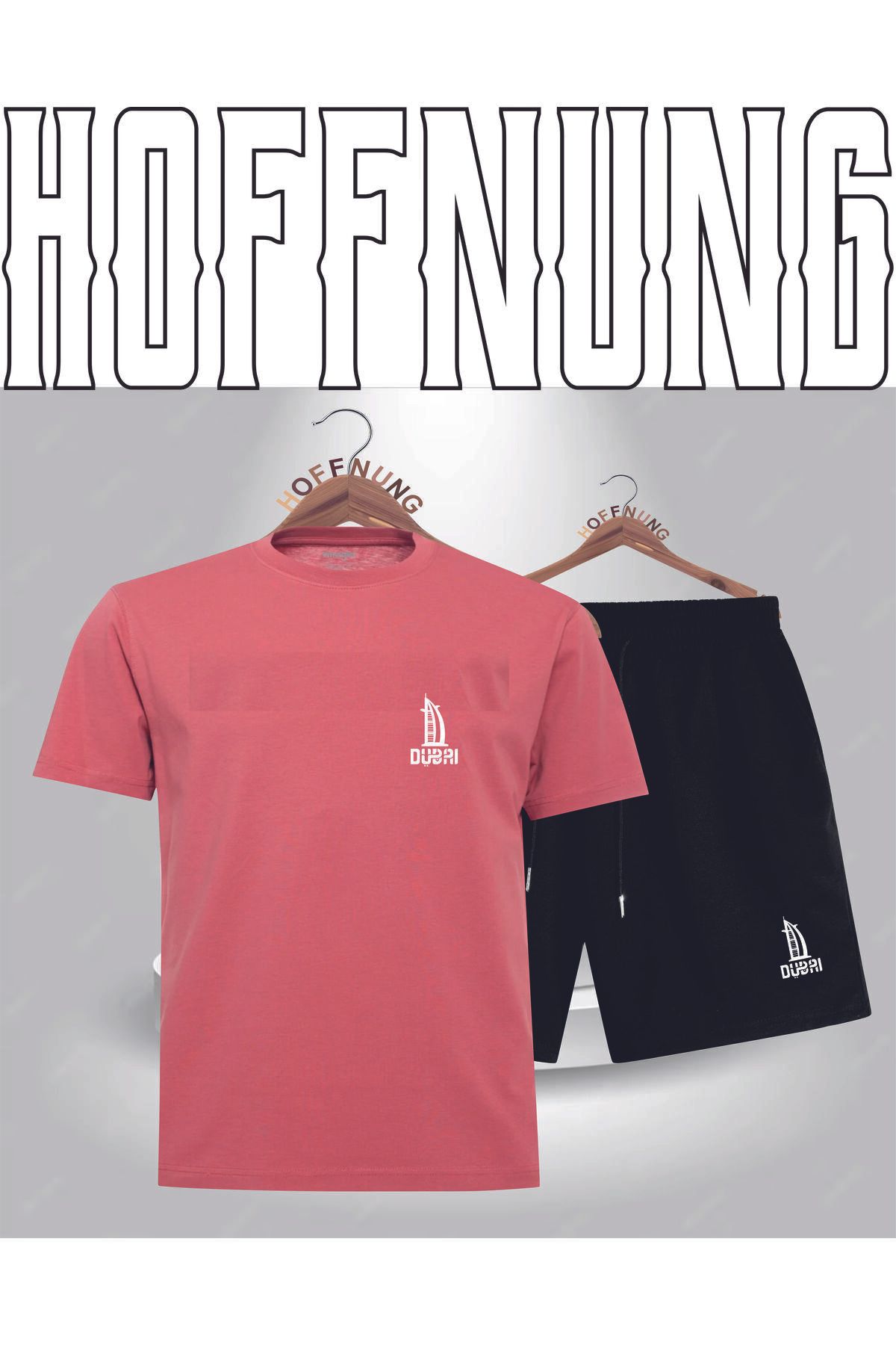 HOFFNUNG Full Shorts Oversize Bubaı Burj 1 Colour Baskılı Hoffnunf Penye Şort Yazlık Takım