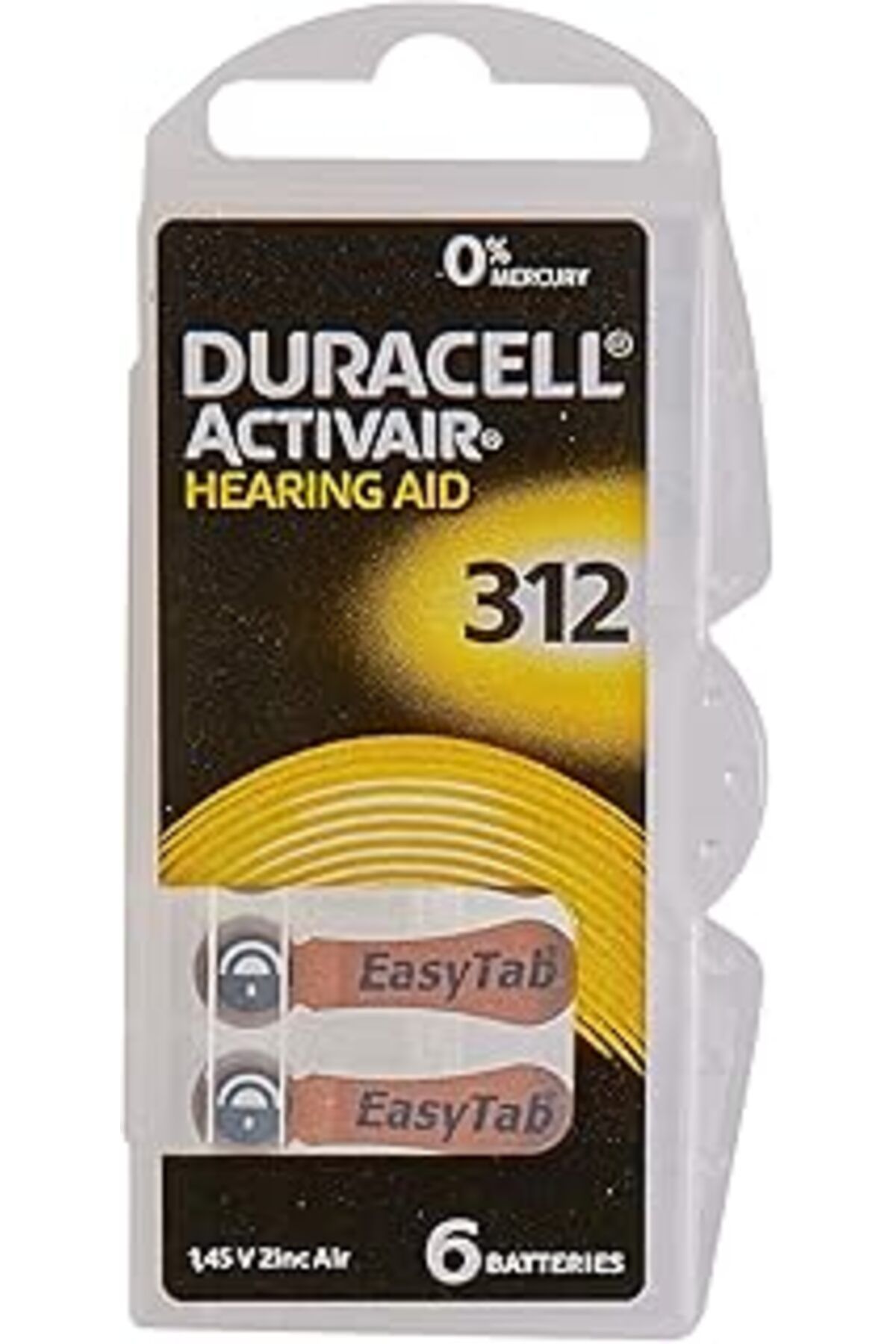 Pazarcan Easytab Da 312 - Pil Tipi 312 Olan Tüm Işitme Cihazları Için, 10 X 6 Adet