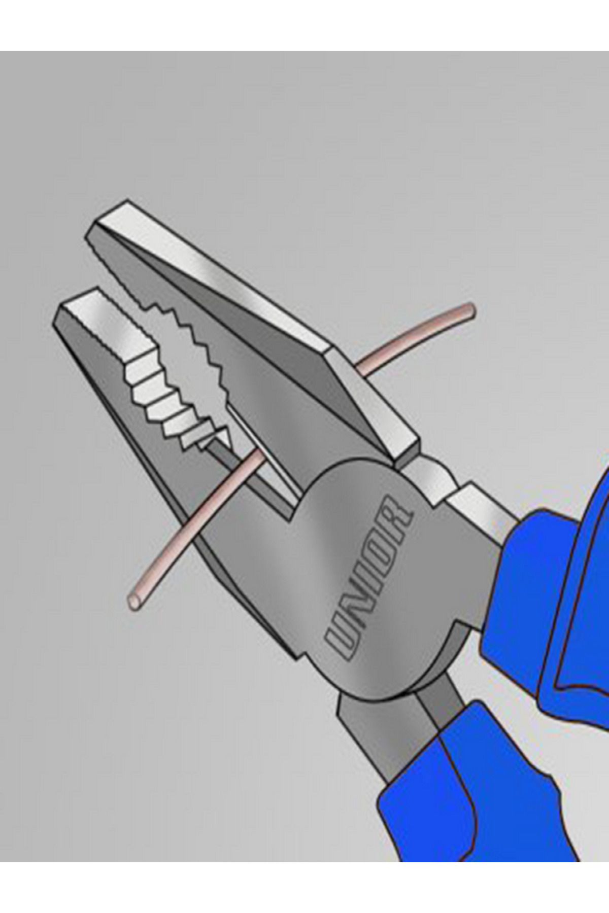 Unior-406/1BI Handles Combination Plier with Semicircle and Cutting Edge 2
