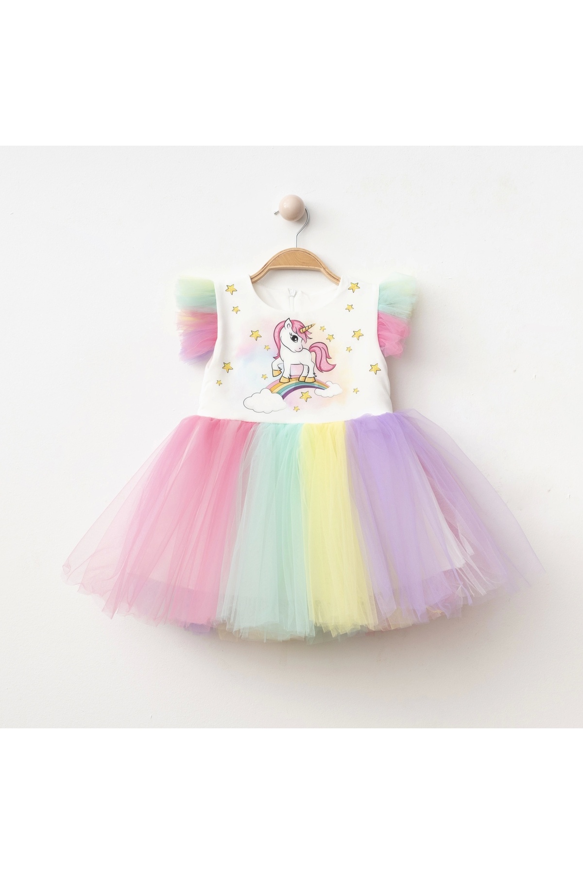 Unicorn Printed Girl Evening Dress