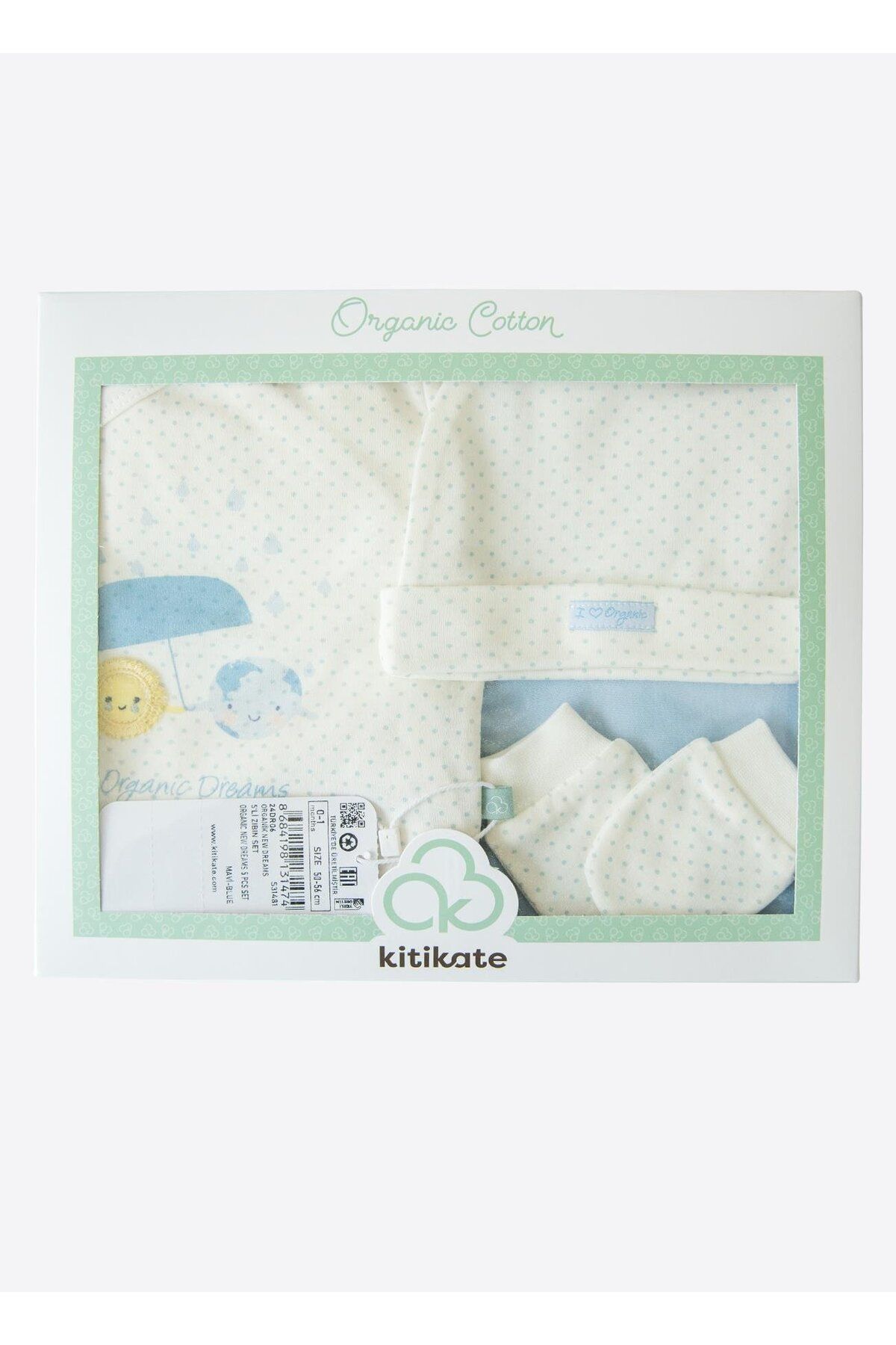 kitikate Organik New Dreams 5'li Zıbın Set Mavi