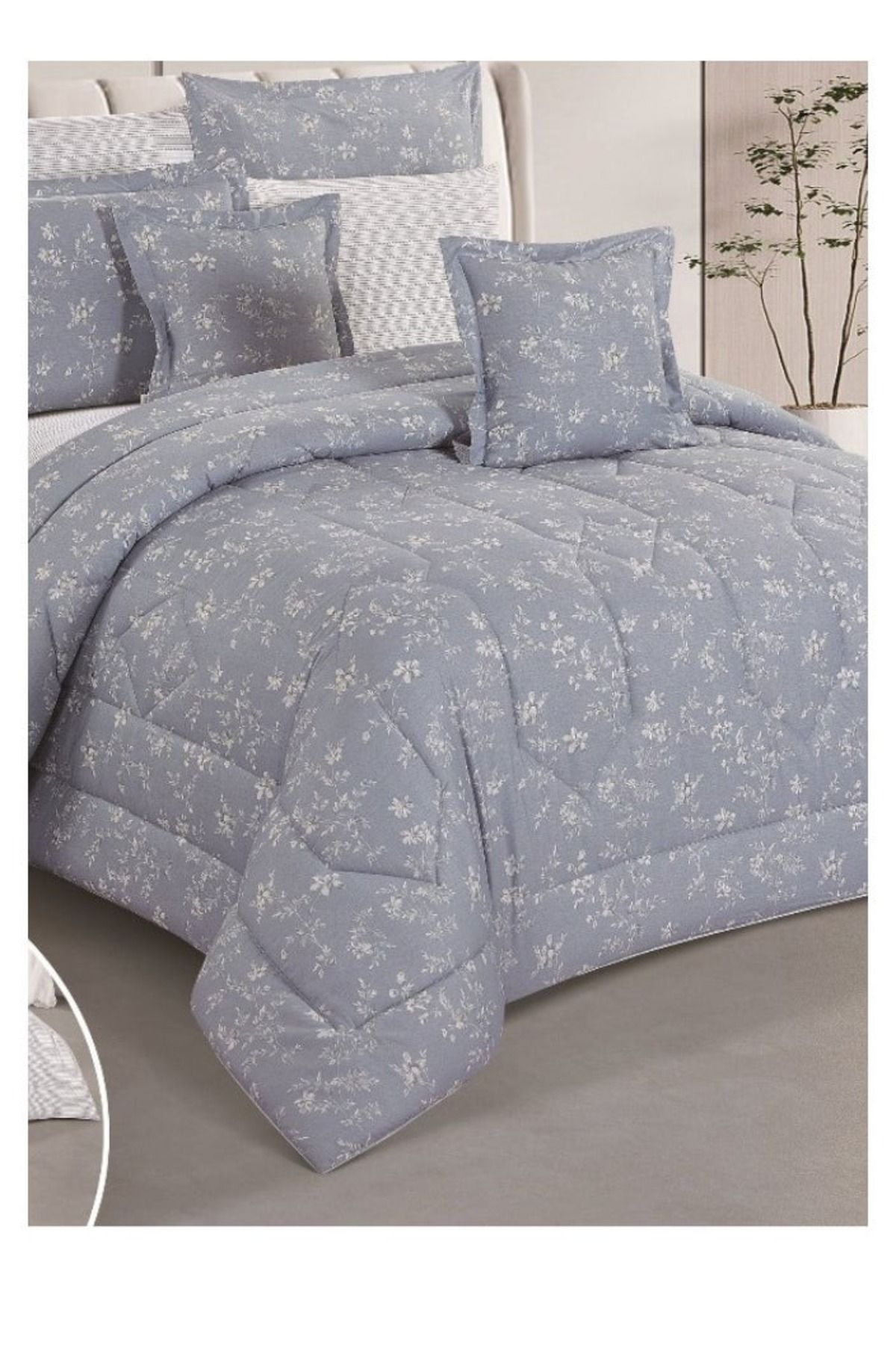 smart home-Double-sided comforter set, 8-piece comforter with comfortable inner filling, 8-piece double comforter fits two people's beds 2
