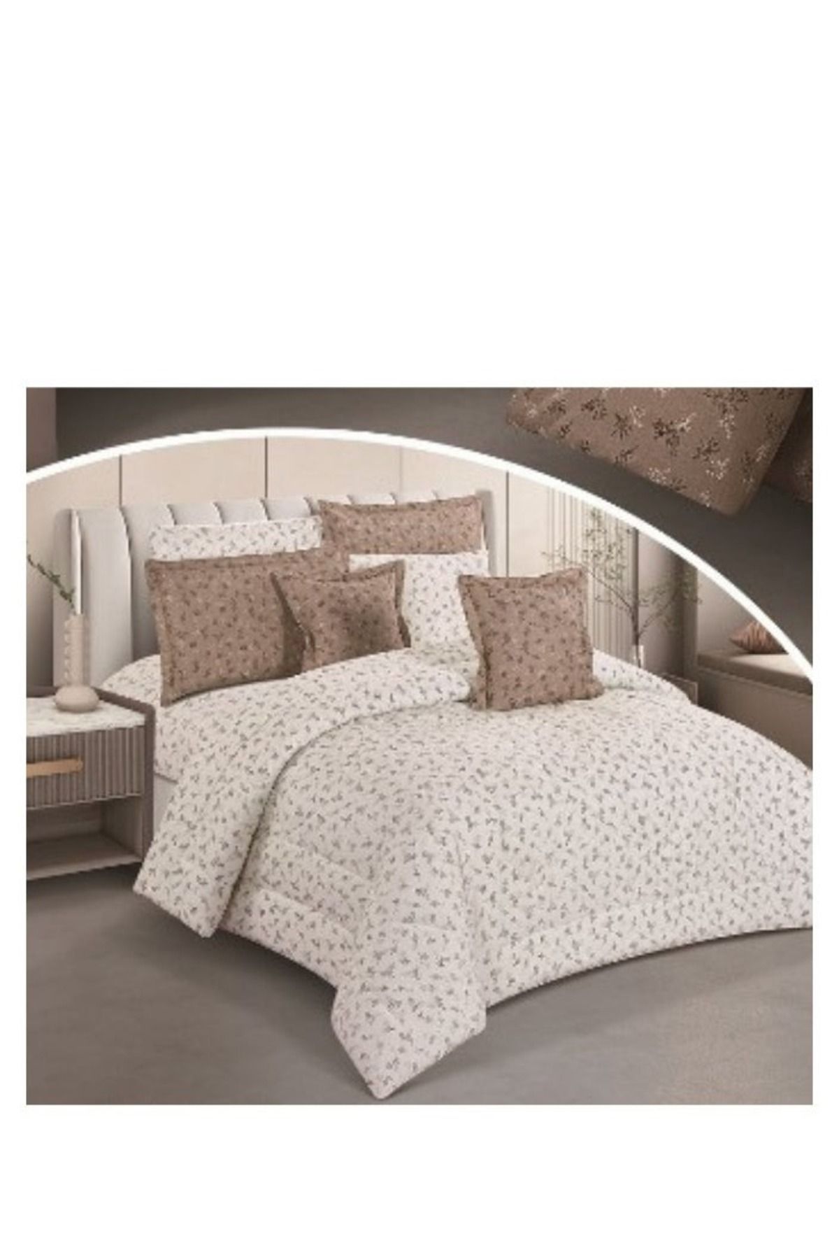 smart home-Double-sided comforter set, 8-piece comforter with comfortable inner filling, 8-piece double comforter fits two people's beds 4