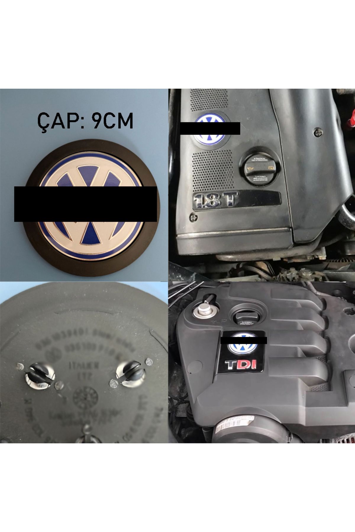 GCP German Car Parts Passat B5 Motor Plastik Kapağı Logosu 9 CM