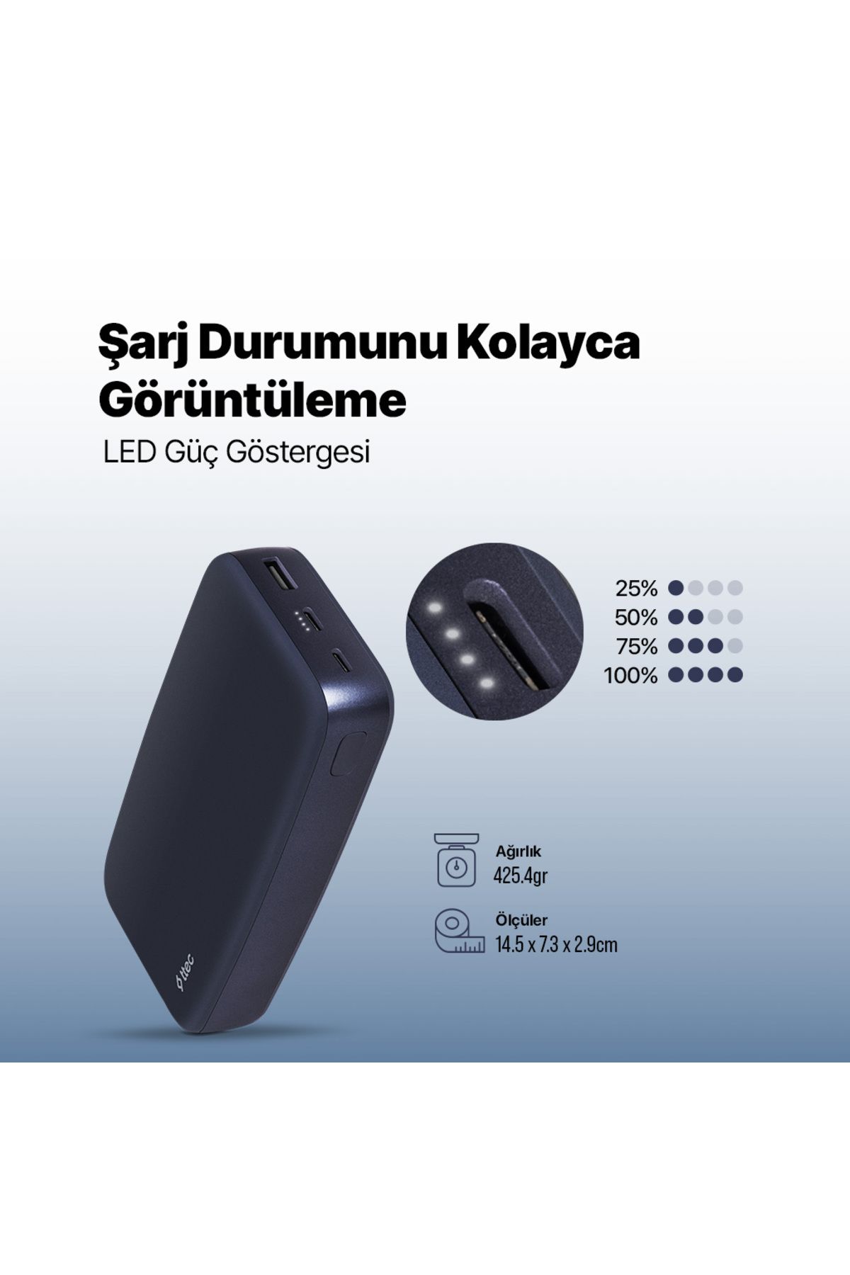 Ttec ChargeUp 20.000mAh Taşınabilir Hızlı Şarj Aleti / Powerbank