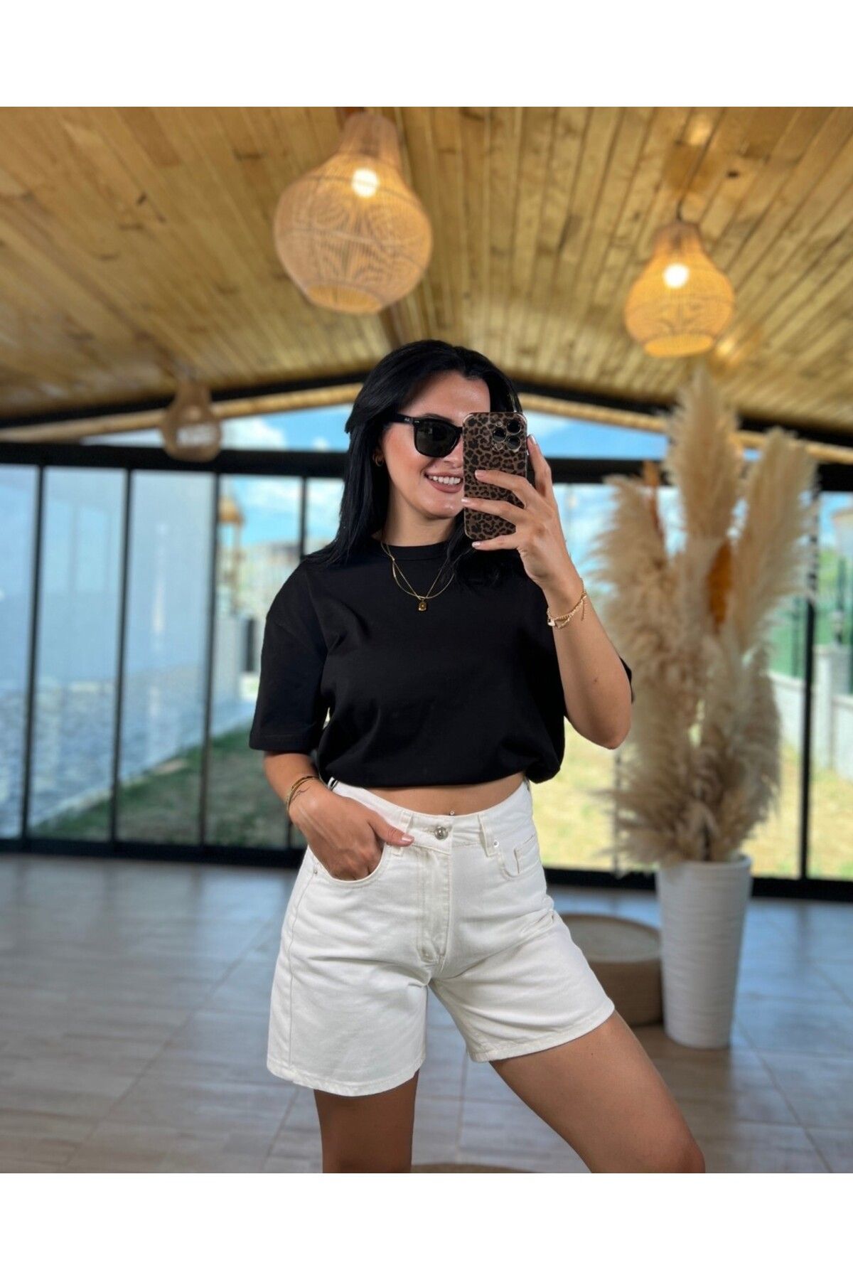 unique rain KADIN OVERSIZE BASIC T-SHIRT