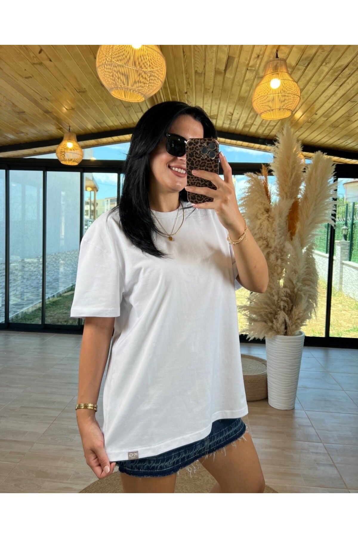 unique rain KADIN OVERSIZE BASIC T-SHIRT