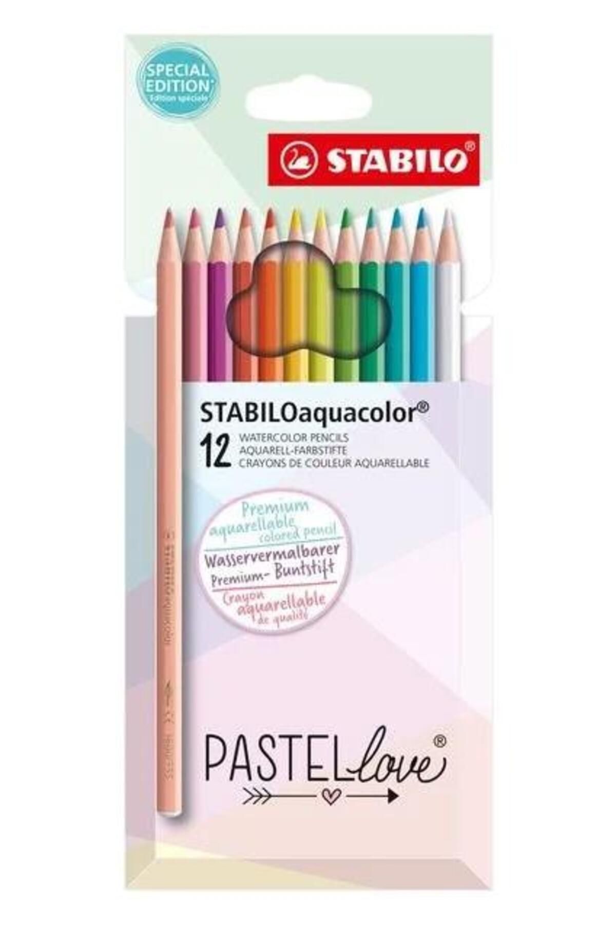 Stabilo Aquacolor Pastel Love 12 Renk Kuru Boya Kalemi 1612/7