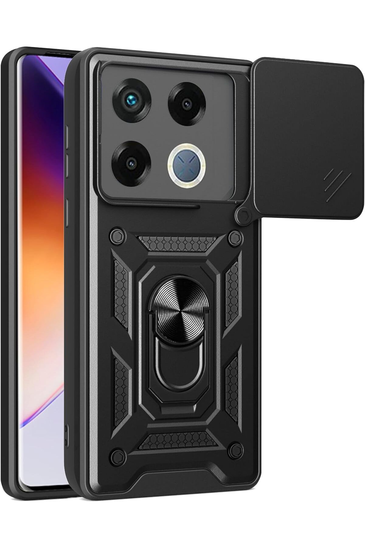 Teleplus İnfinix GT 20 Pro Kılıf Kamera Sürgülü Defense Pars Yüzüklü Tank Kapak