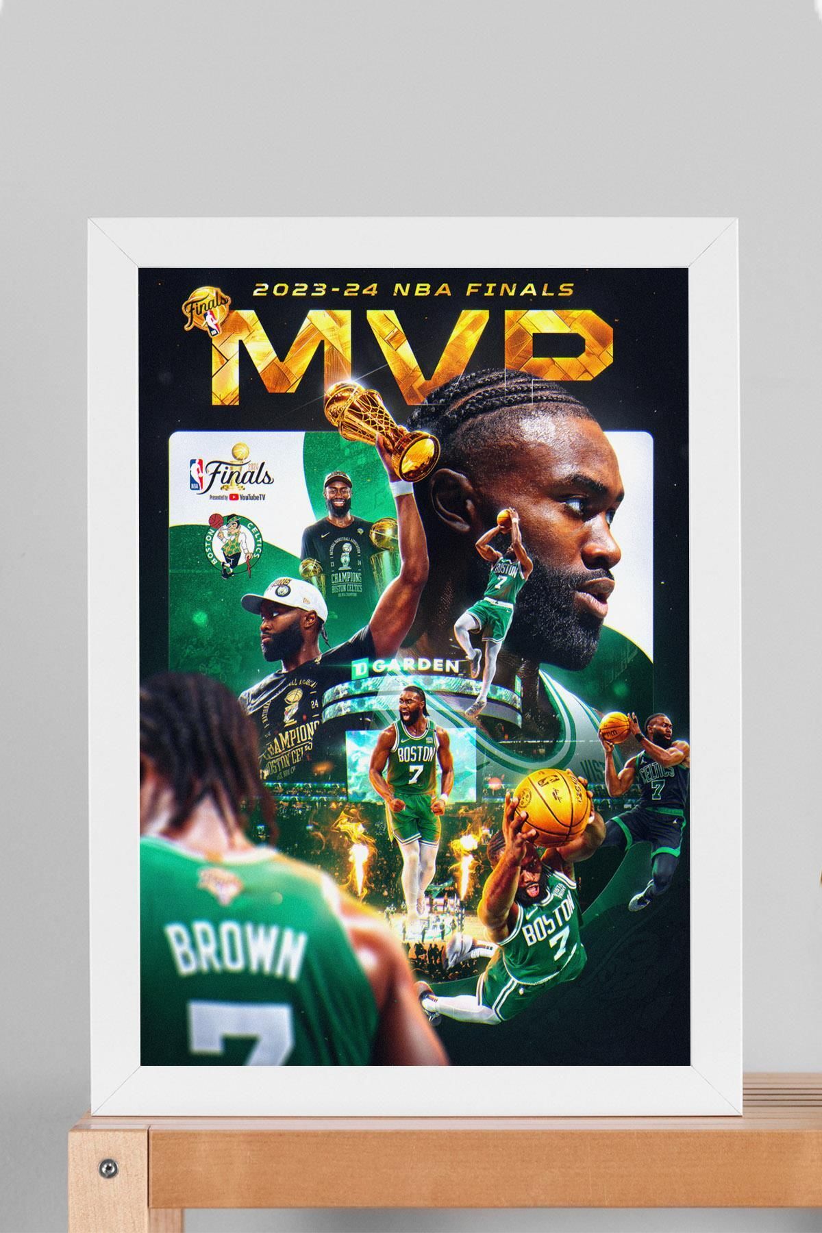 Saturn Jaylen Brown Çerçeveli Tablo - Basketbol NBA Posteri Tablo