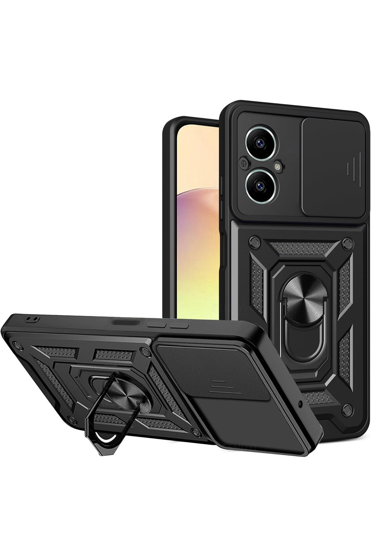Teleplus Realme 12 Lite Kılıf Kamera Sürgülü Defense Pars Yüzüklü Tank Kapak