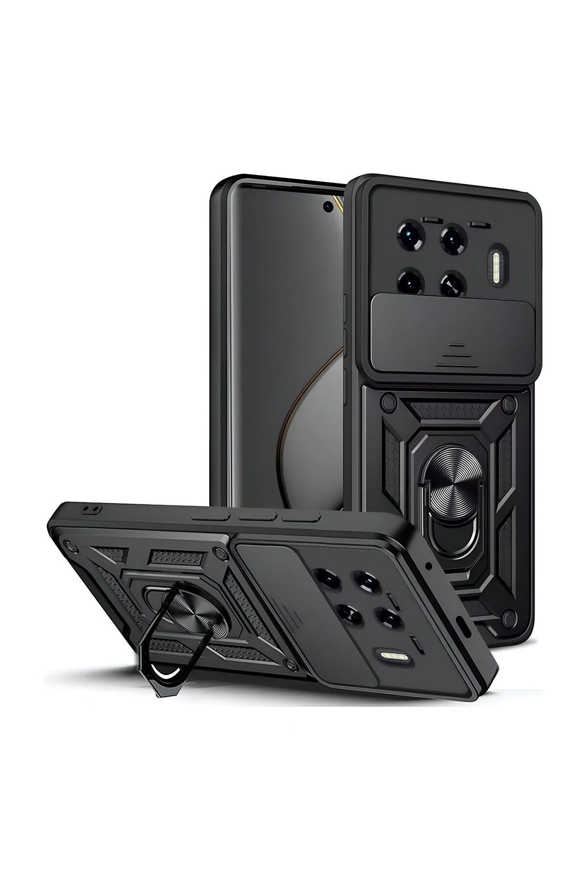 Teleplus Tecno Spark 20 Pro Plus Kılıf Kamera Sürgülü Defense Pars Yüzüklü Tank Kapak