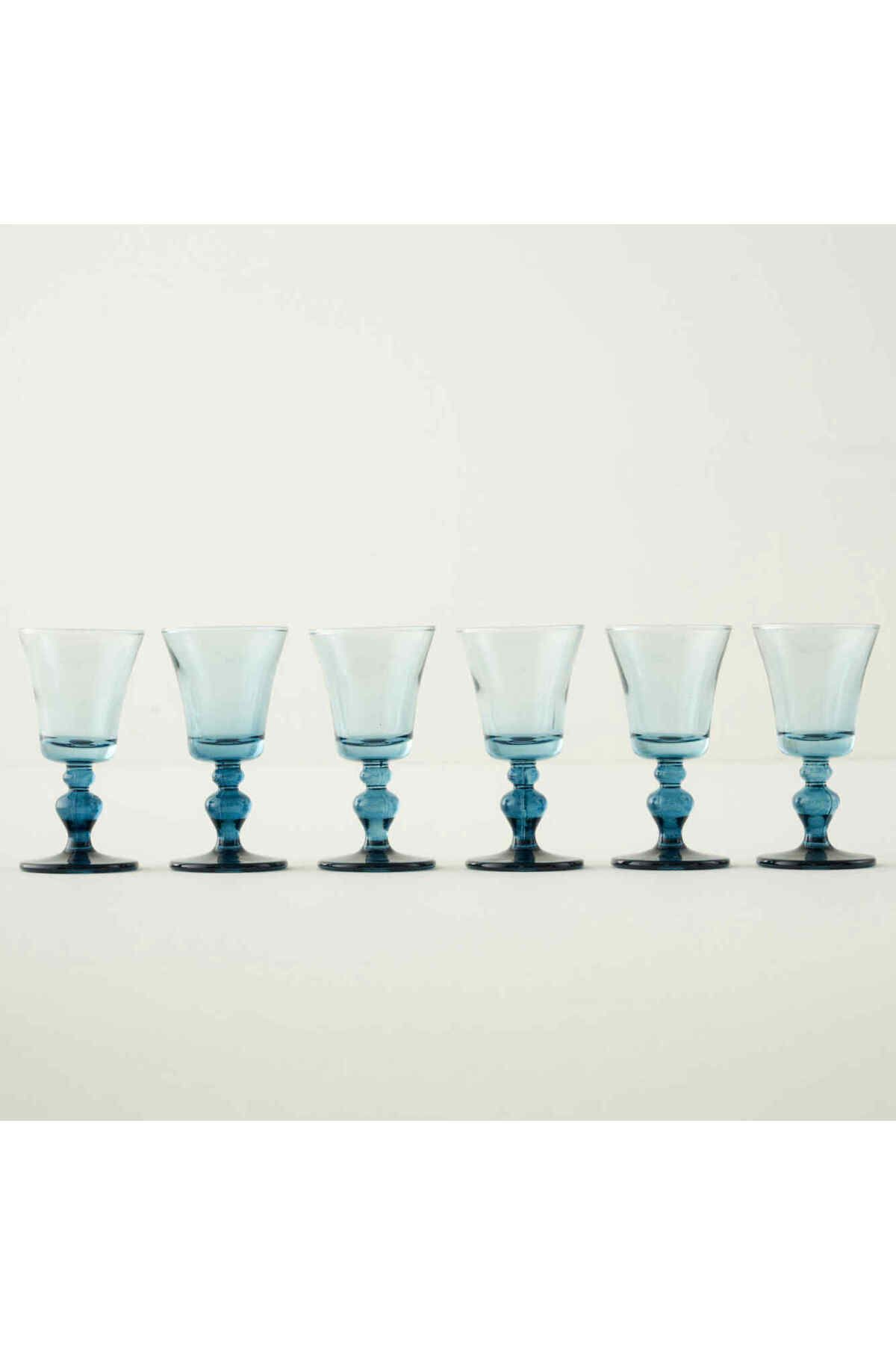 Bella Maison Colored 6'lı Ayaklı Kahve Yanı Su Bardağı Mavi (47 cc)