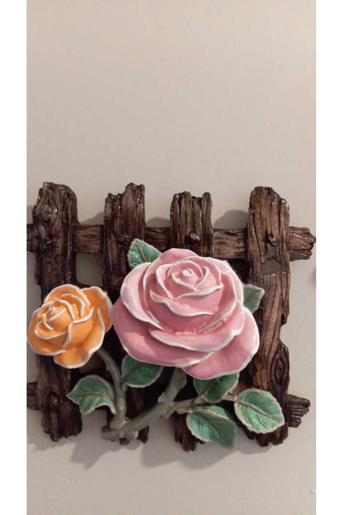 Home Gül Desenli Dekoratif Duvar Süsü Biblo