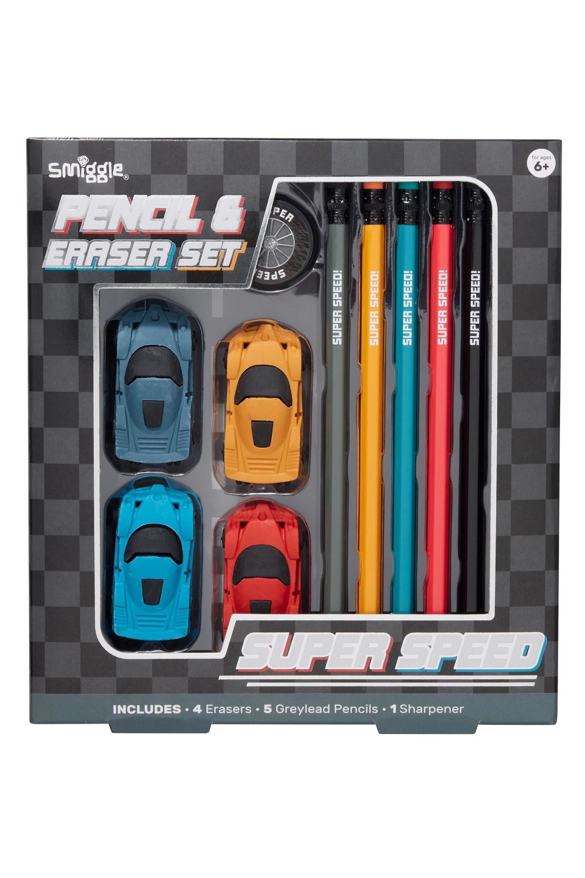 SMIGGLE - Super Yarış Kalem ve Silgi Seti