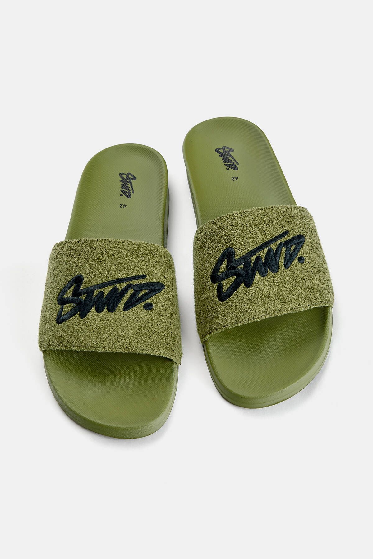 Pull & Bear-Rubberised STWD sandals with fabric detail 3