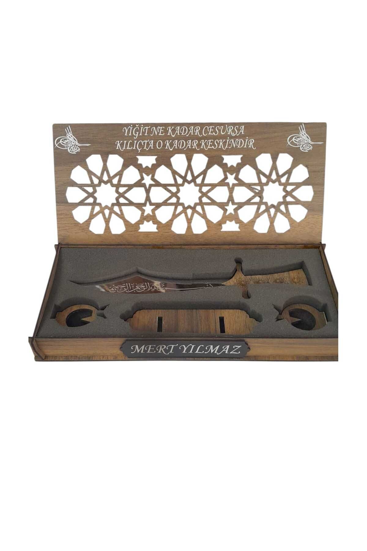 KOLEKTİF 30 cm KUTULU SENCER MODELİ Kişiye Özel Besmeleli Kutulu Dekoratif Kılıç