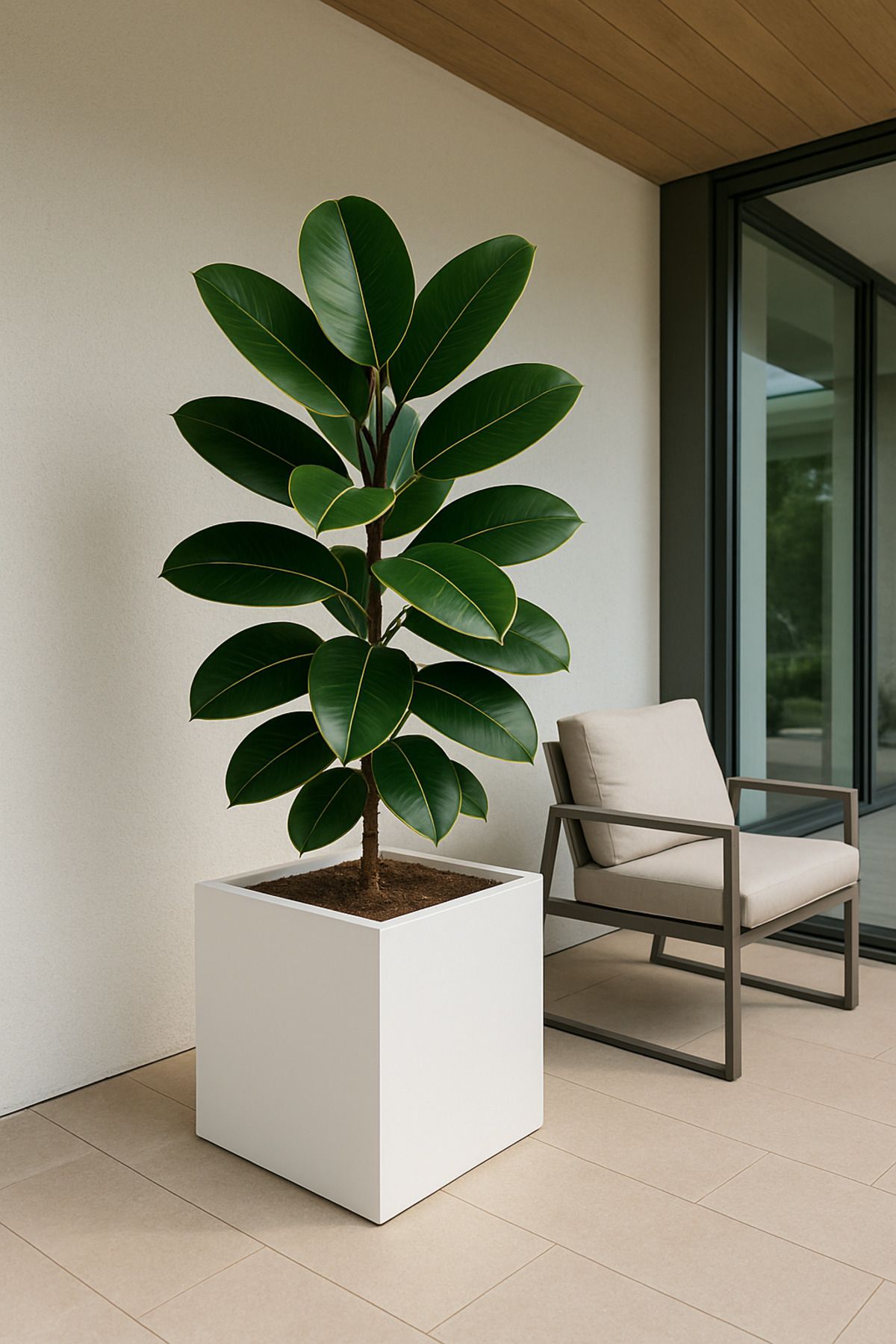 wugge Demonte Küp Metal Saksı - 53X53X53CM Paslanmaz